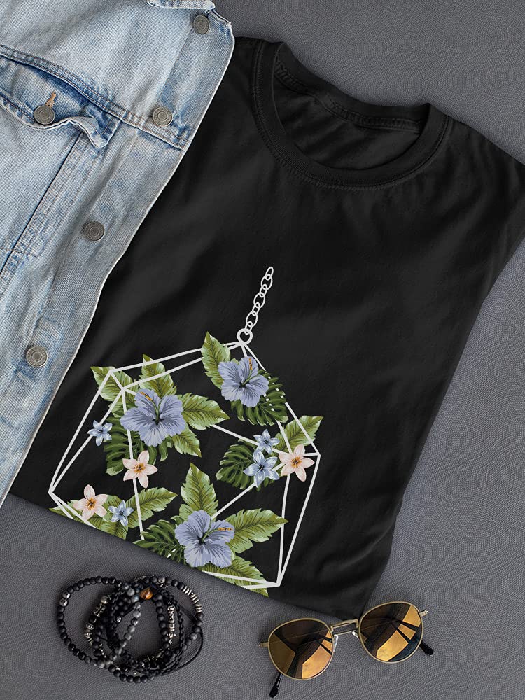 Women's Glass Terrarium Floral Print T-Shirt - Stylish & Comfortable for Casual Wear, Outings & Everyday Fashion