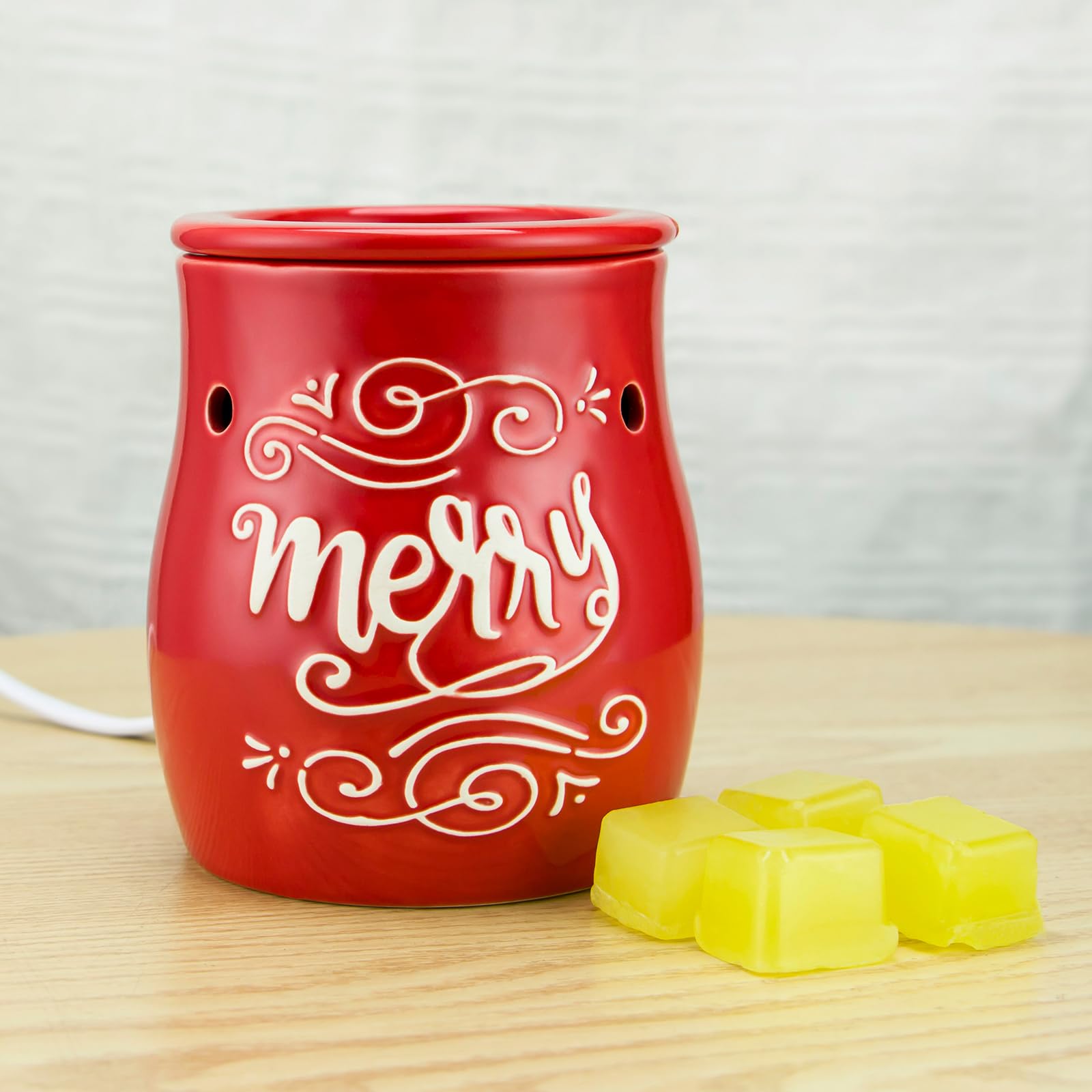 STAR MOON Christmas Wax Melt Warmer - Ceramic Candle Melter Burner for Scented Wax Cubes, Flameless & Smokeless Home Fragrance Diffuser - Perfect for Holiday Decor, Gifts & Aromatherapy Relaxation