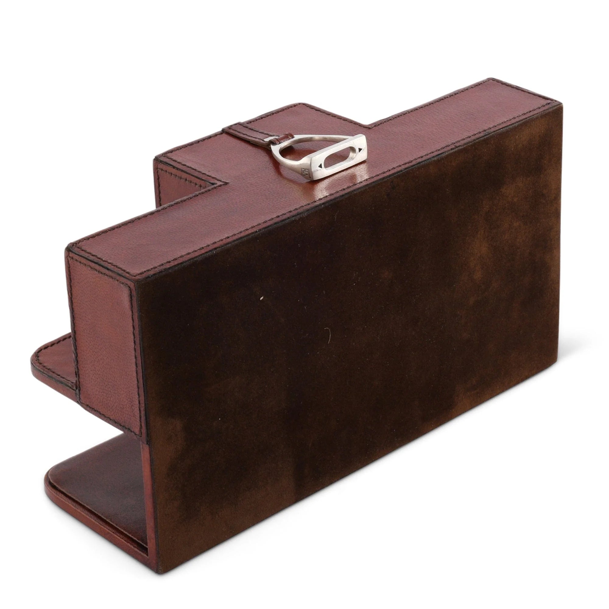 Premium Leather Stirrup Desk Organizer - Elegant Office Desk Accessory for Pens, Pencils & Stationery | Perfect for Home Office, Study & Workspace Organization