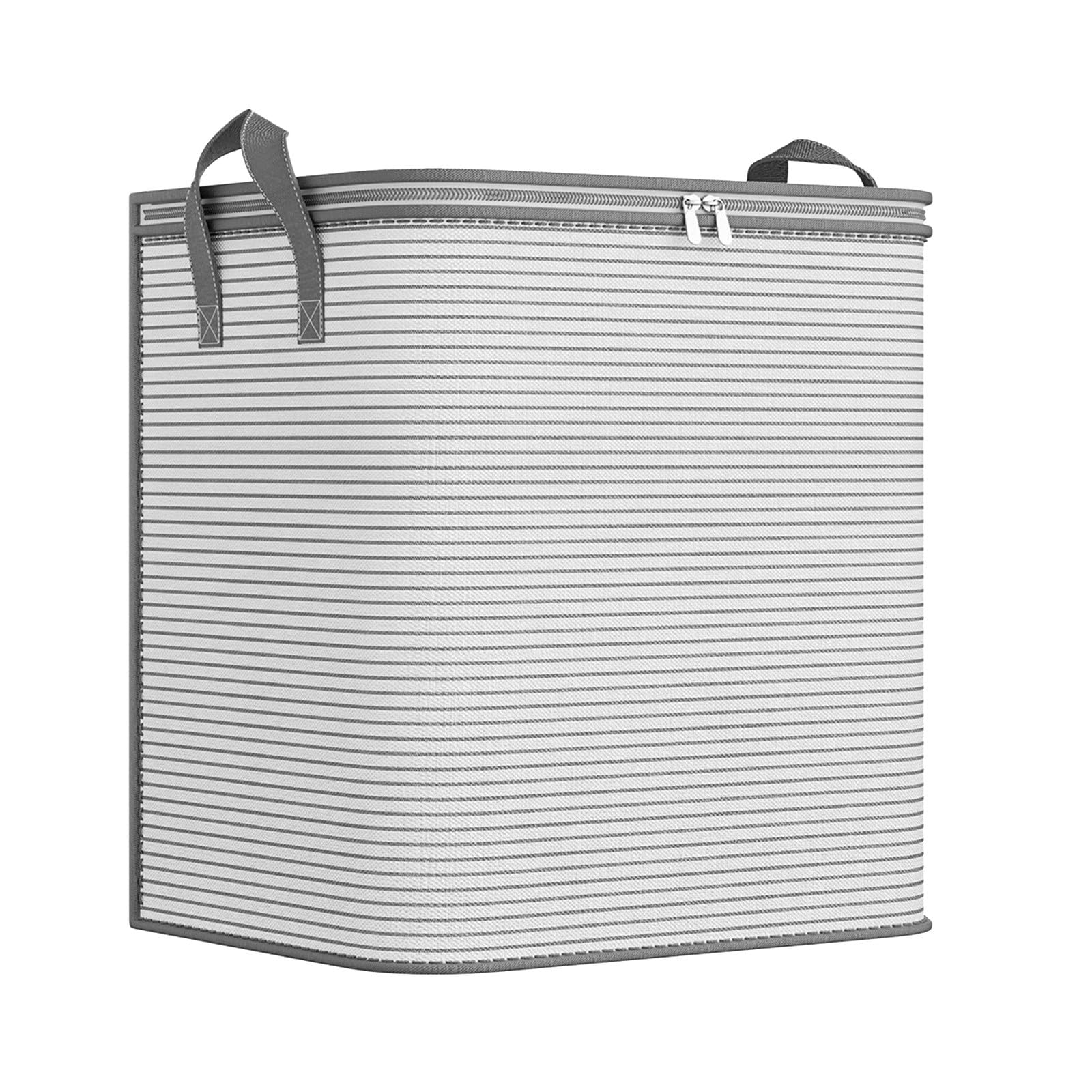 Multipurpose Clothes Organizer Storage Bag - Heavy Duty Large Moving Bags with Strong Handles & Zippers - High Capacity Clothes Storage Bins for Bedding, Towels & Seasonal Clothing (Grey, 50x35x46cm) - Perfect for Home Organization, Moving & Closet Storage