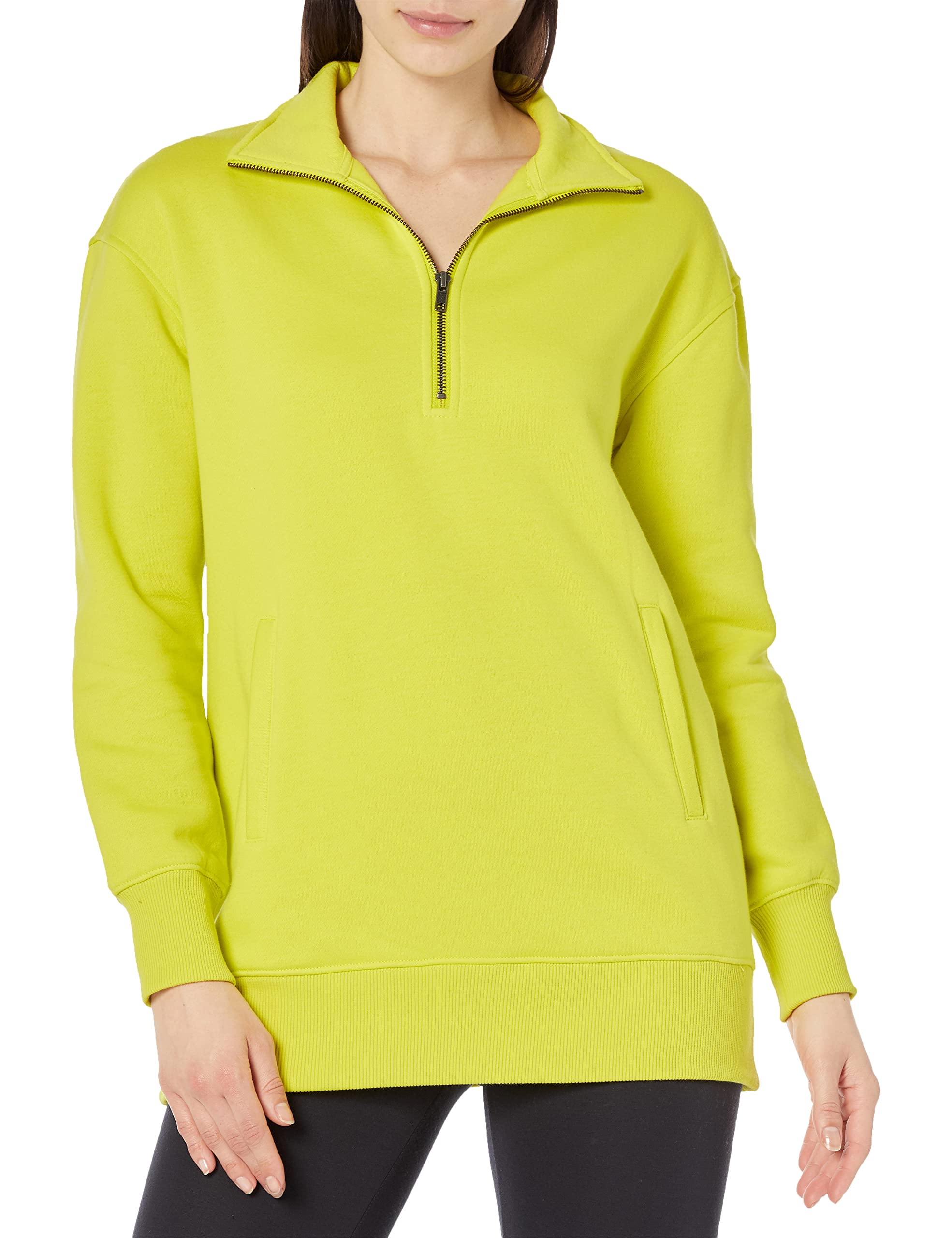 Amazon Aware Women's Relaxed-Fit Half Zip Tunic Sweatshirt - Plus Size Casual Pullover for Yoga, Lounge & Everyday Wear