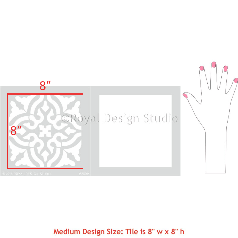 Toledo Tile Stencil Kit - Reusable DIY Ceramic & Mosaic Tile Painting Template for Home Decor, Bathroom, and Kitchen Backsplash Projects