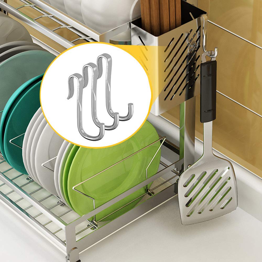 Multi-Functional 304 Stainless Steel Kitchen Rack - Countertop Drain Rack, Knife Holder, Pot & Cutting Board Organizer - Perfect for Small Spaces & Clutter-Free Cooking
