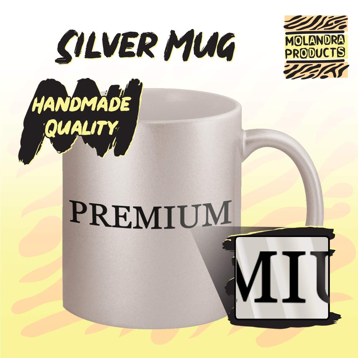 11oz Silver Ceramic Coffee Mug - Elegant & Durable Silver Coffee Cup for Home, Office, or Gifts | Perfect for Hot & Cold Beverages