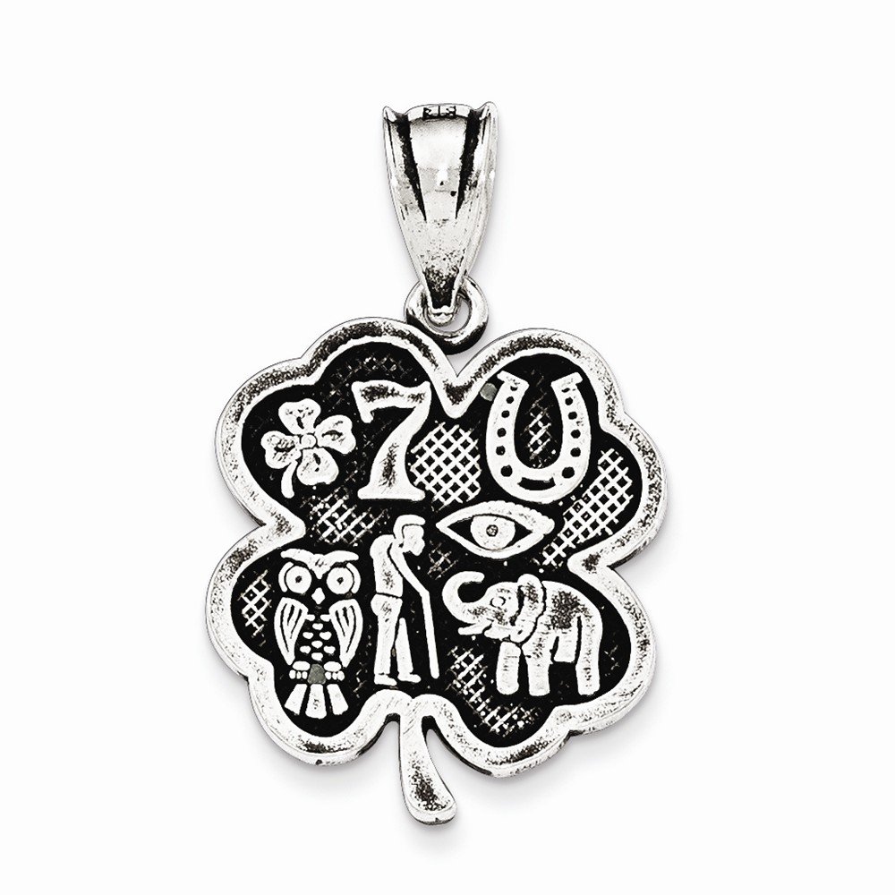 Vintage Sterling Silver Four Leaf Clover Pendant Necklace - Lucky Charm Jewelry for Women, Gift for Her, Birthday & Anniversary Present