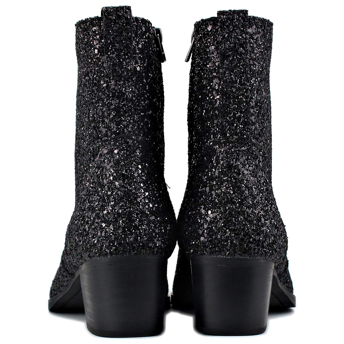 Premium Men's Leather Glitter Chukka Boots - Designer Dress Boots with Zipper & Casual Heel for Party, Date Night & Formal Occasions