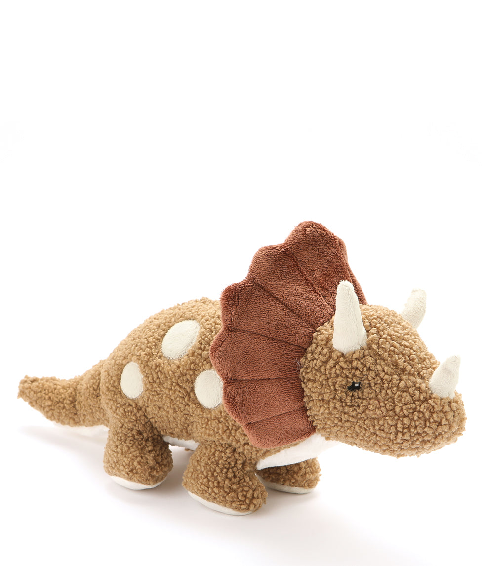 Thomas the Triceratops Plush Dinosaur Toy - Soft Brown Stuffed Animal for Kids | Perfect for Bedtime, Playtime & Dinosaur Themed Parties
