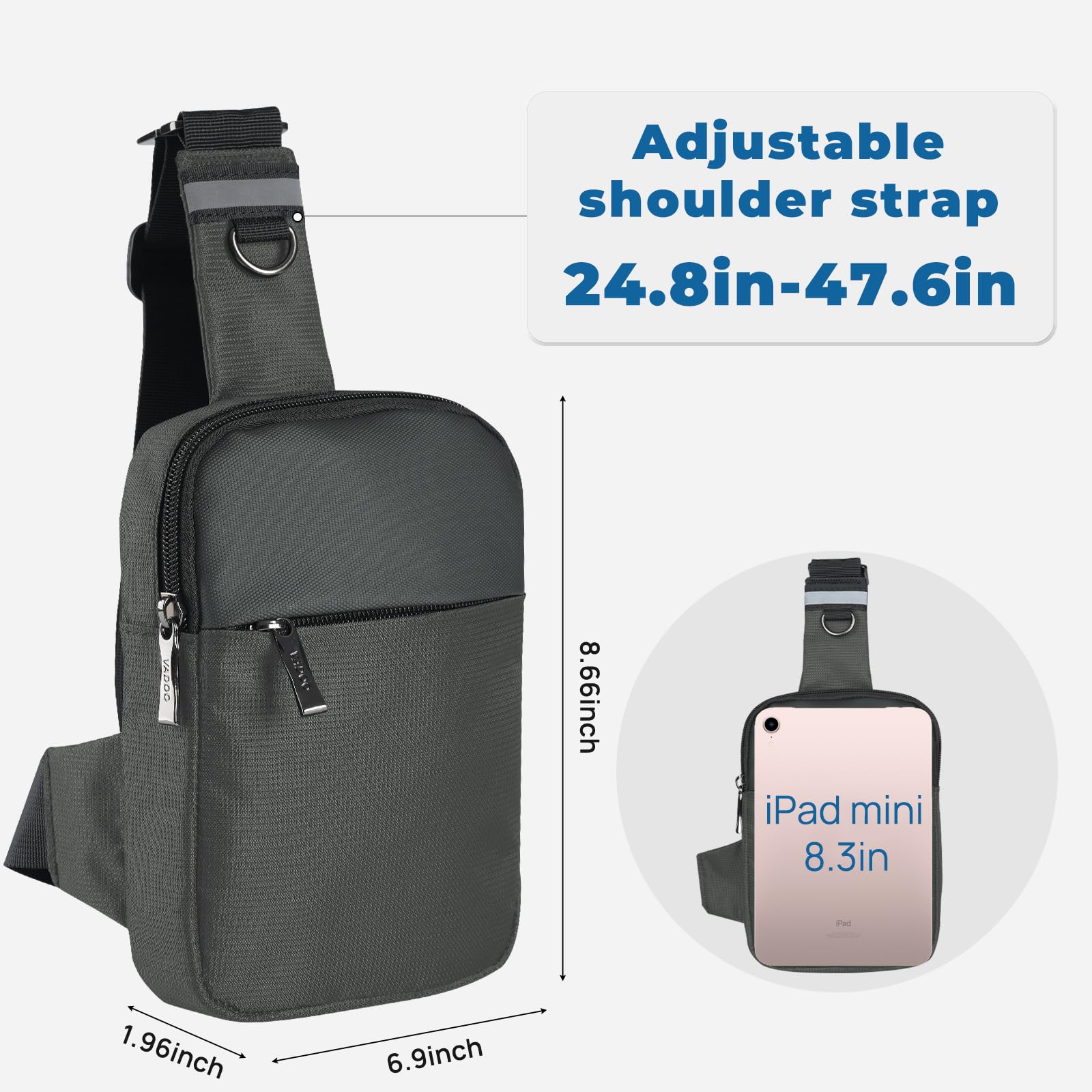 RFID Blocking Small Sling Bag - Mini Crossbody Chest Bag for Women & Men | Fashionable Fanny Pack for Travel, Hiking & Everyday Use