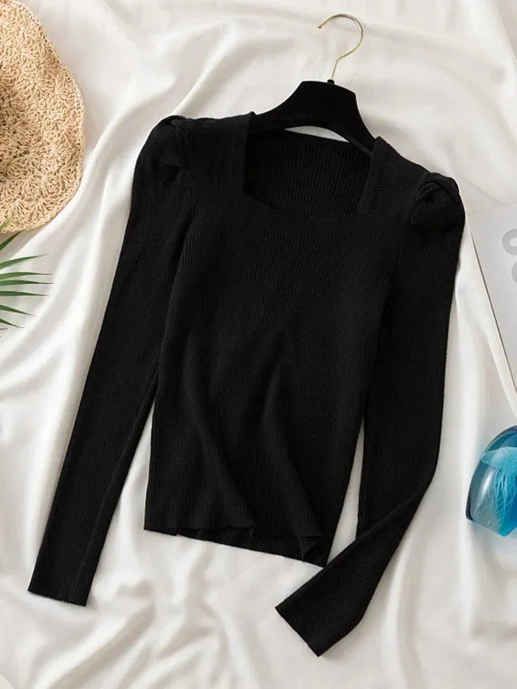Square Neck Women's Knit Sweaters - Cozy & Stylish Pullovers for Fall & Winter Fashion | Perfect for Office, Casual Outings & Layering