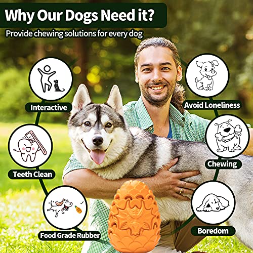 Indestructible Dog Chew Toys for Aggressive Chewers - Durable Dragon Dinosaur Egg Puzzle Toys for Large & Medium Breed Dogs | Perfect for Training, Boredom Relief & Dental Health