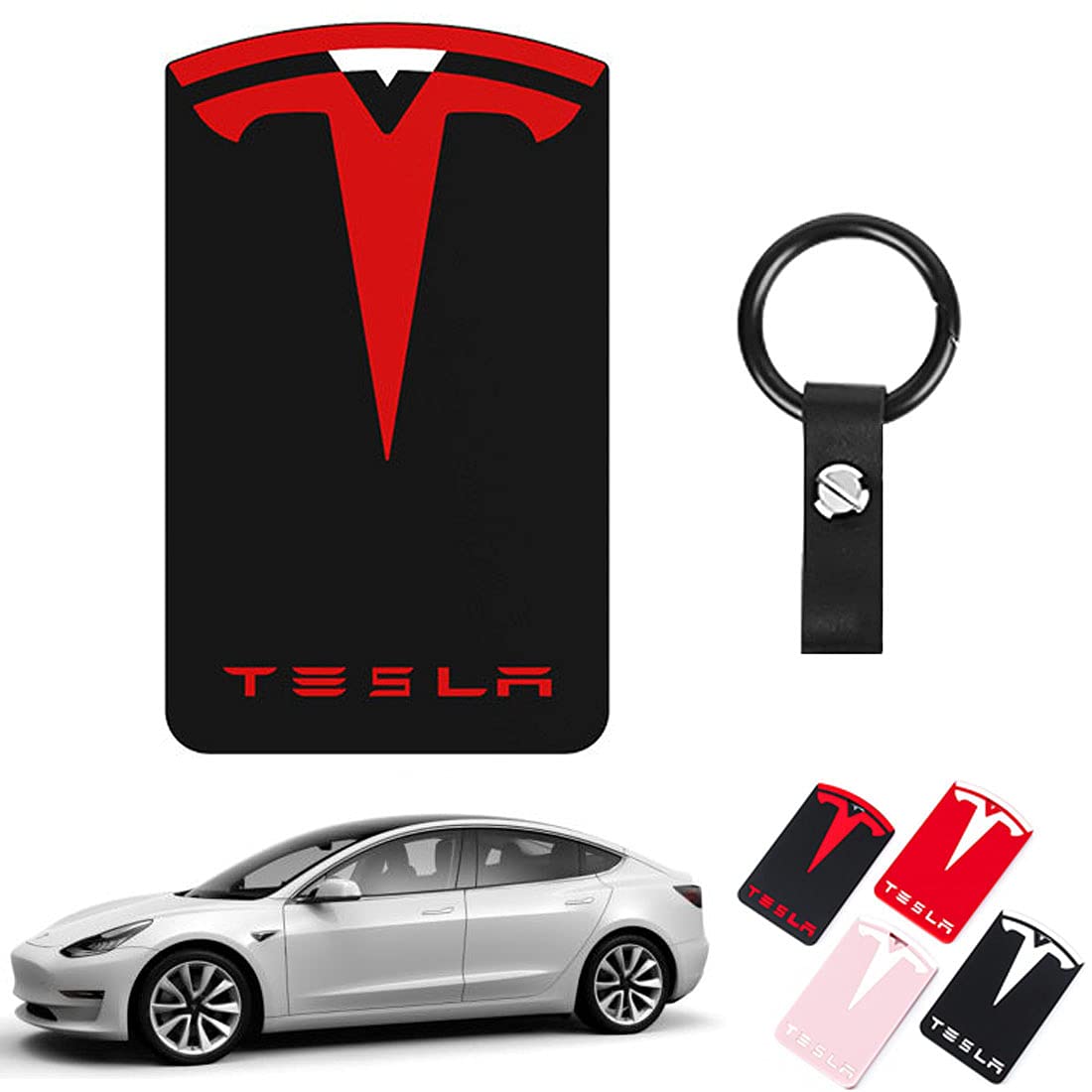 Premium Silicone Key Card Holder for Tesla Model 3 & Y - RFID Protection, Durable Keychain Accessory - Perfect for Keyless Entry & Car Security Protection