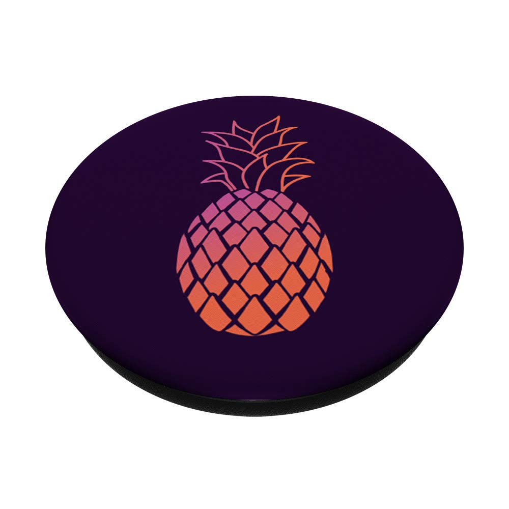 Pineapple Coral Pink on Purple PopSockets Grip and Stand for Phones and Tablets - Perfect for Home, Office, and Travel Use