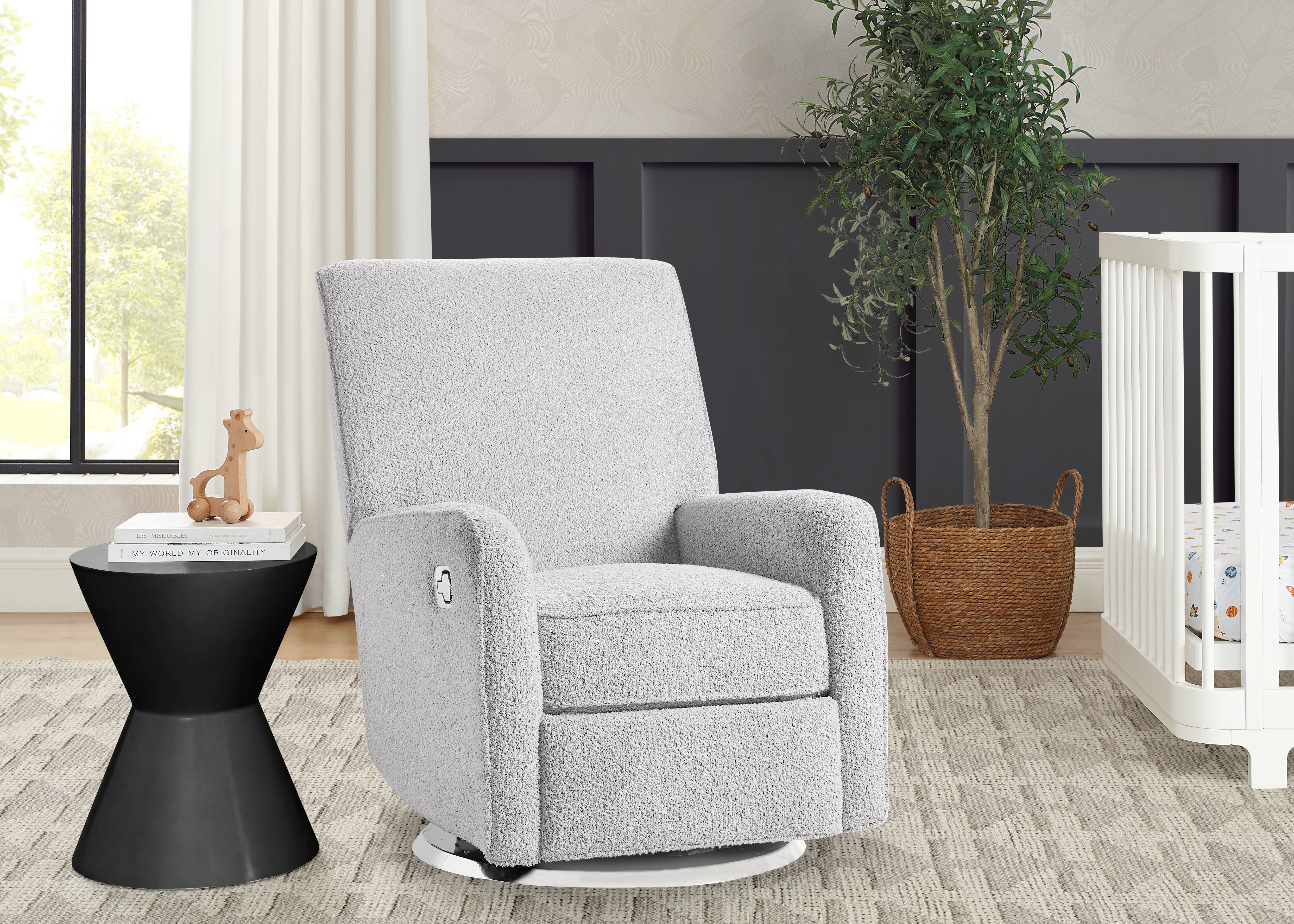 Nest Nursery Swivel Recliner Chair - 360° Rotating Glider Rocker with Lumbar Support for Nursing, Feeding & Relaxing - Perfect for Baby Nursery, Breastfeeding & Nursery Decor