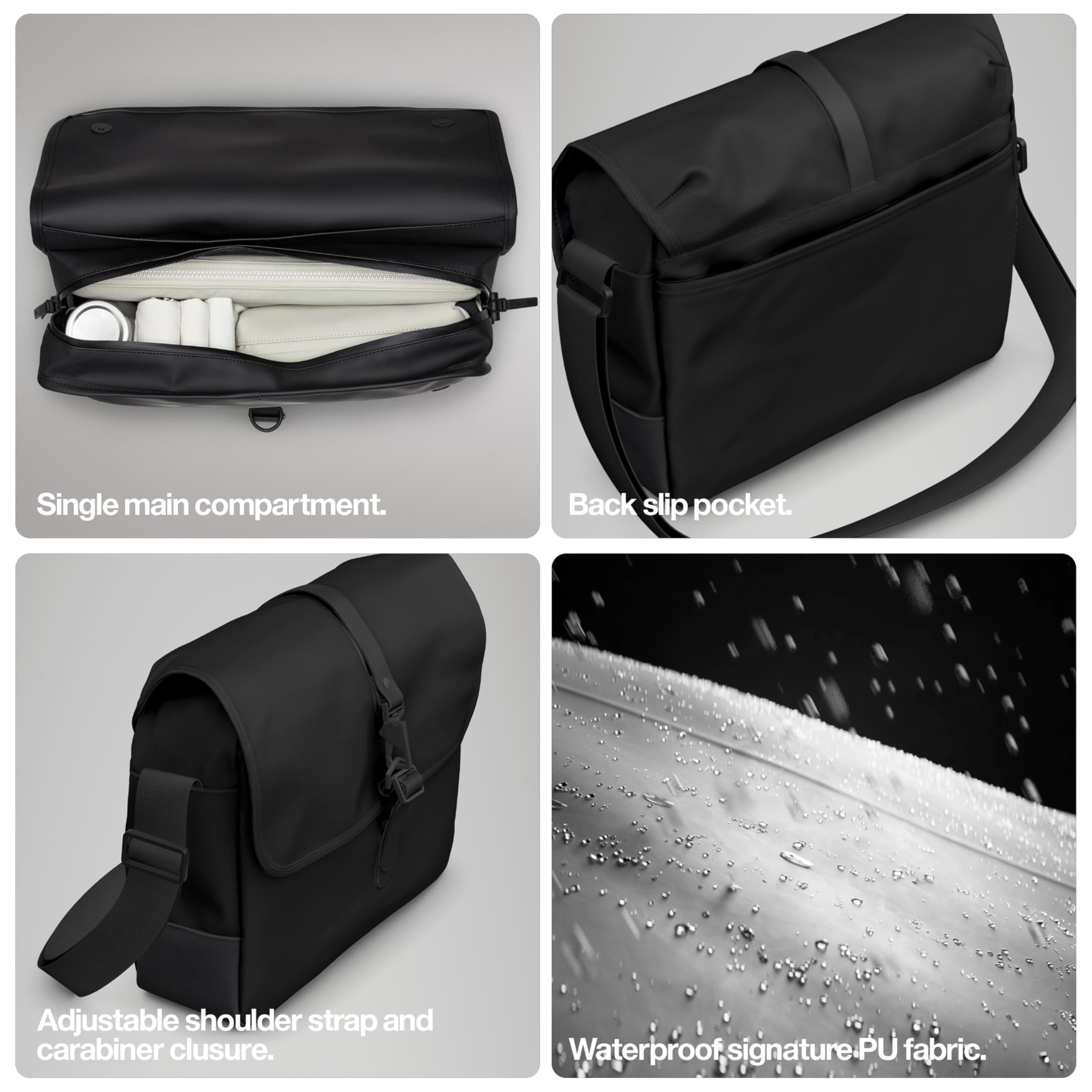 RAINS Messenger Bag for Men & Women - Waterproof Laptop Bag Fits 16