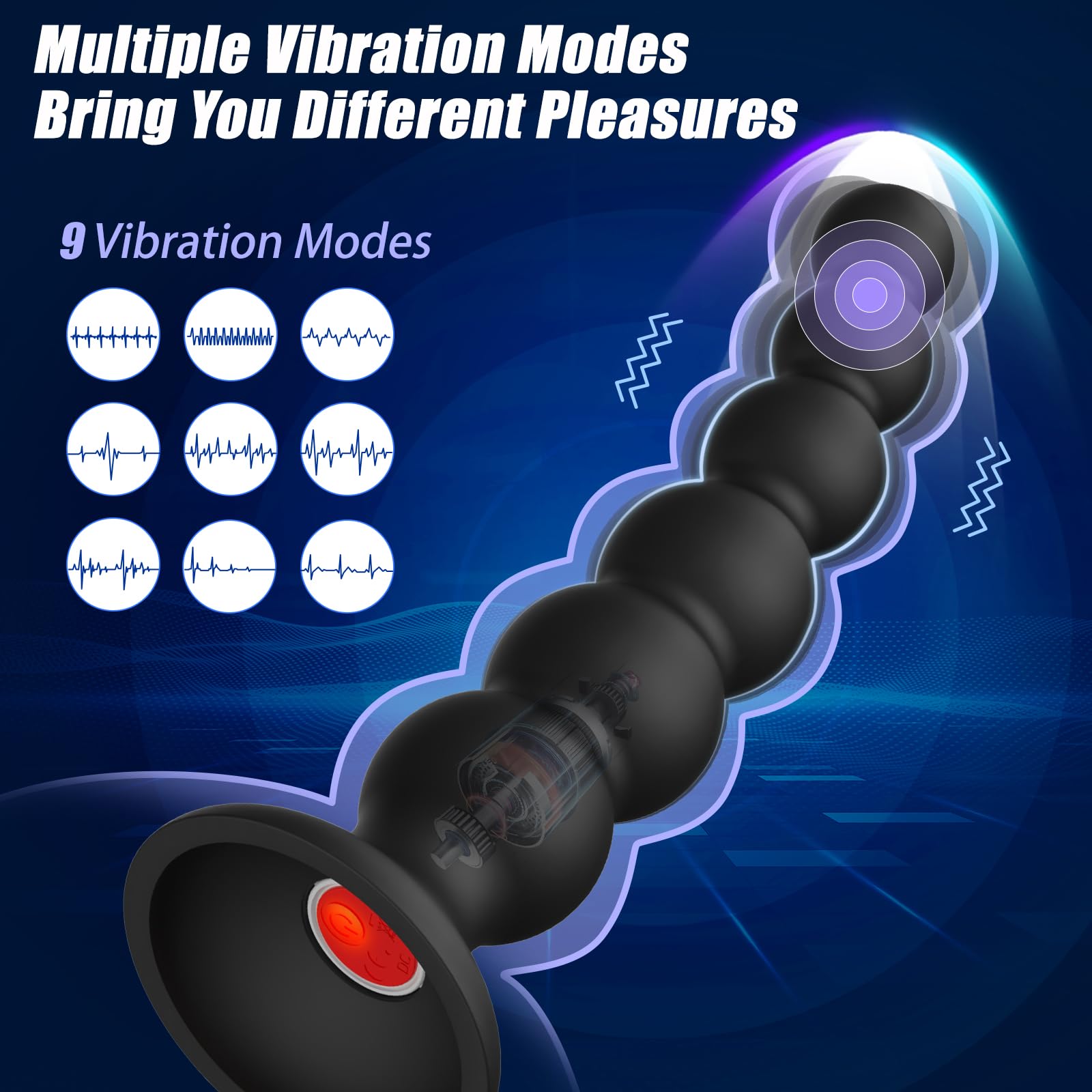 9-Speed APP Controlled Vibrating Anal Beads & Prostate Massager - Waterproof Silicone Butt Plug for Men, Women & Couples | Intimate Play, Couples Games & Solo Pleasure