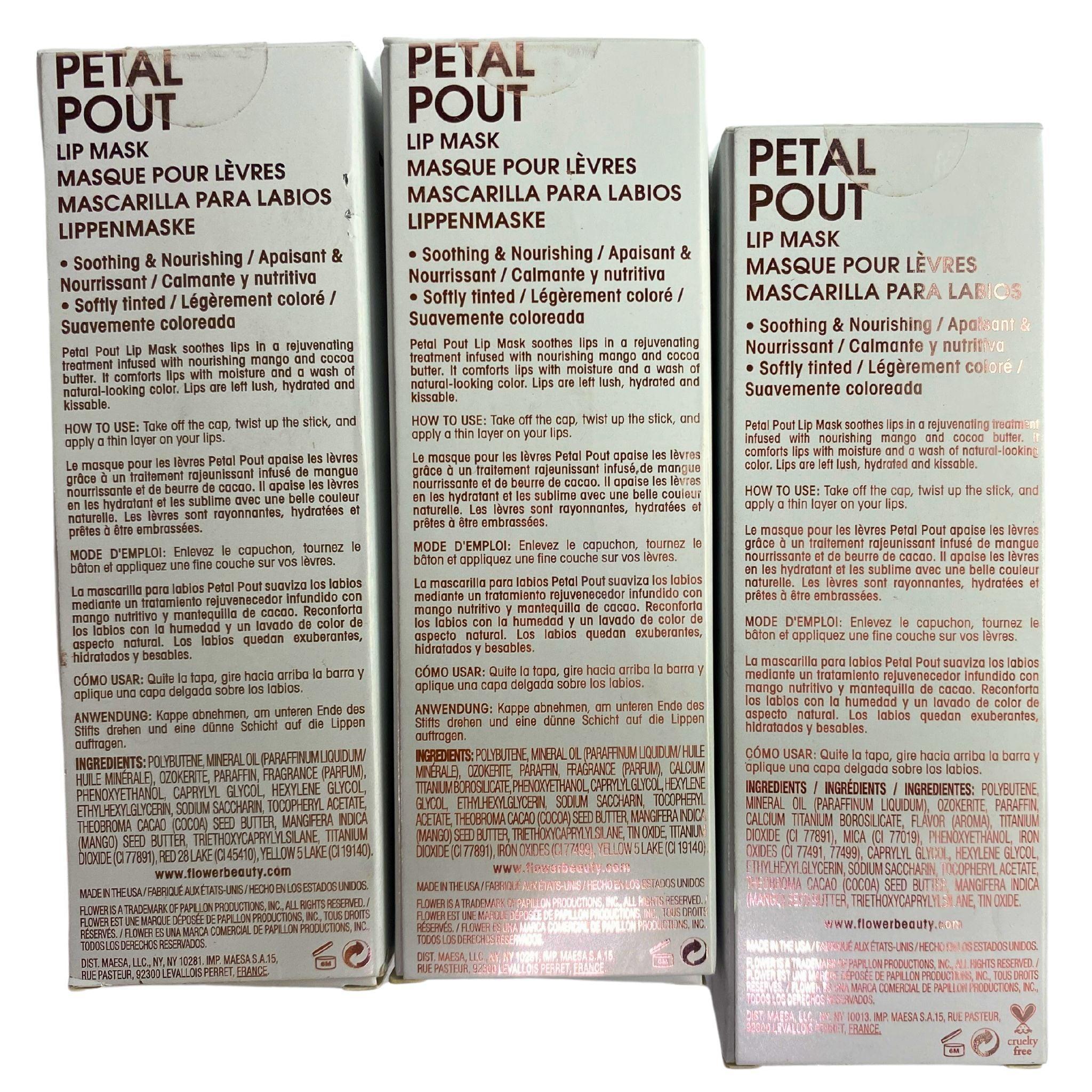 Flower Petal Pout Lip Mask - Soothing Lip Treatment with Tinted Color Mix (0.05OZ, 45 Pcs) - Hydrating & Nourishing for Dry Lips | Perfect for Daily Use, Night Care & Makeup Prep