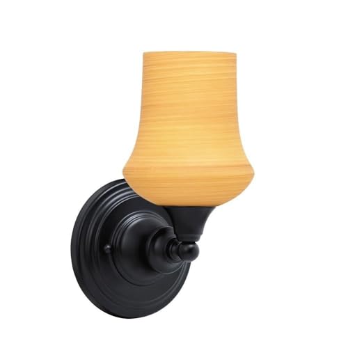 Toltec Lighting Matte Black 1-Light Wall Sconce (40-MB-680) - Modern Wall Light Fixture for Bedroom, Hallway & Living Room Decor