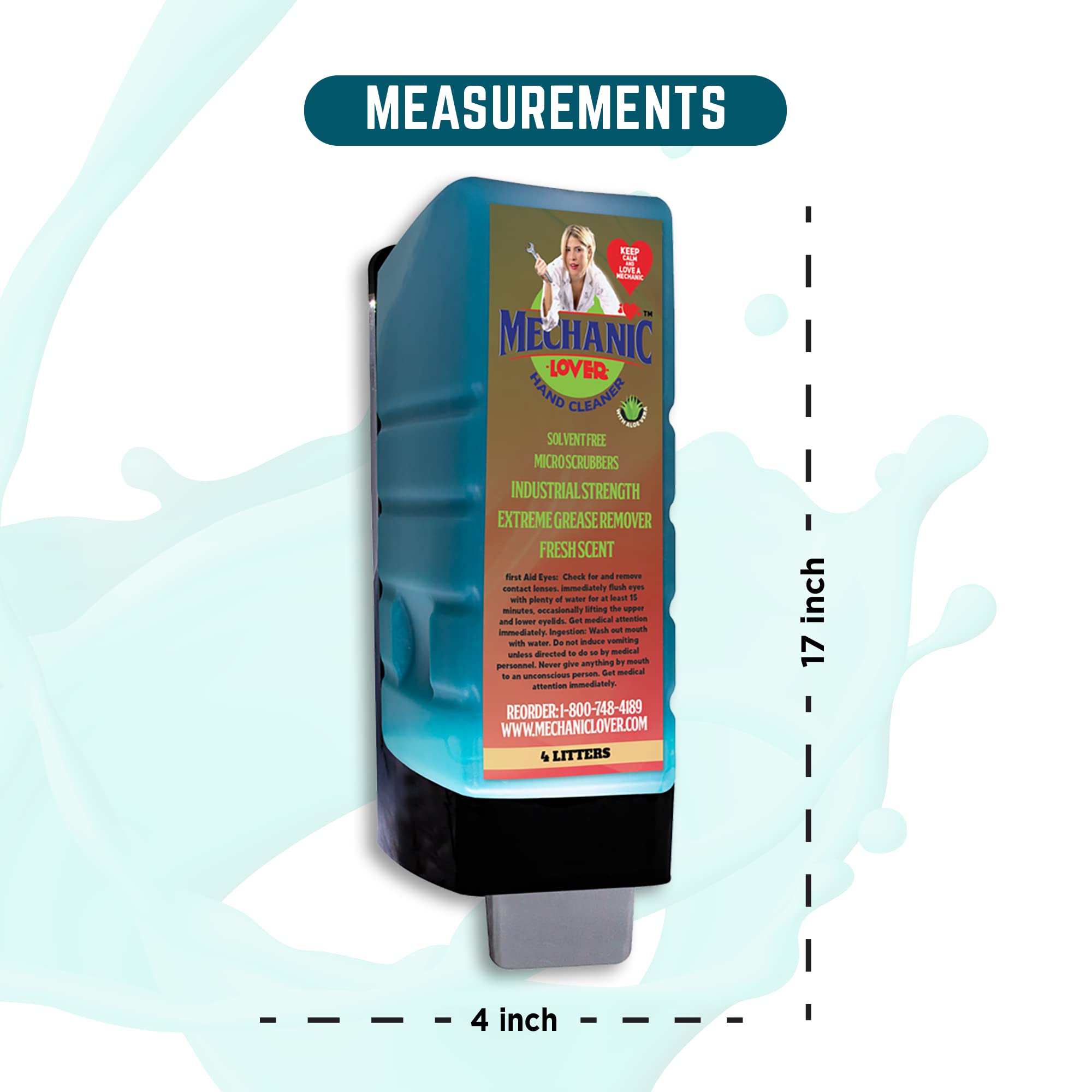 Mechanic Lover Natural Premium Industrial Hand Cleaner - 4 Gallon Refill (No Dispenser Included) - Heavy Duty Degreaser for Auto Repair, Construction & Industrial Work
