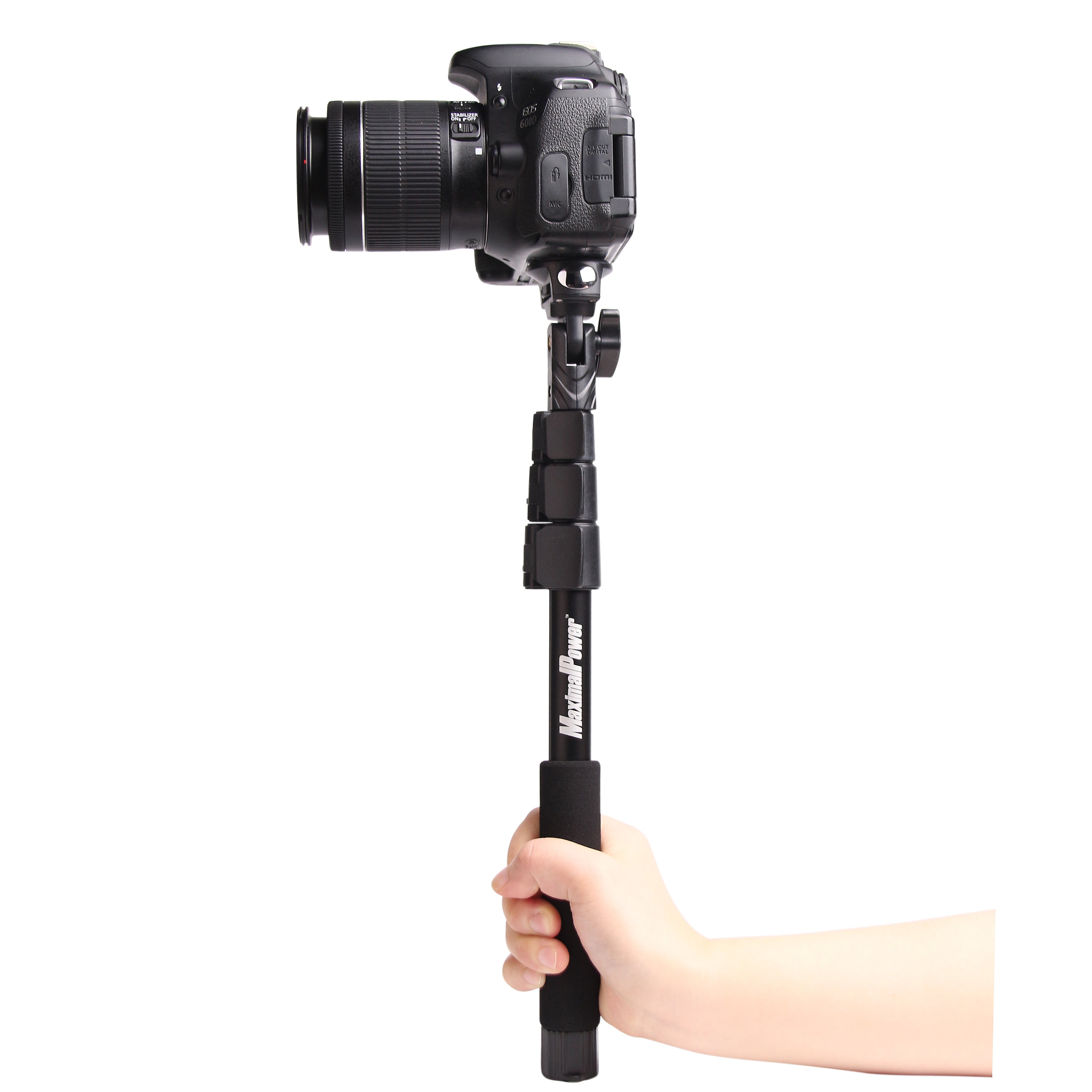 MaximalPower™ Compact Camera Mini Tripod & Monopod with Phone & GoPro Mount - Perfect for Travel, Vlogging, and Outdoor Photography