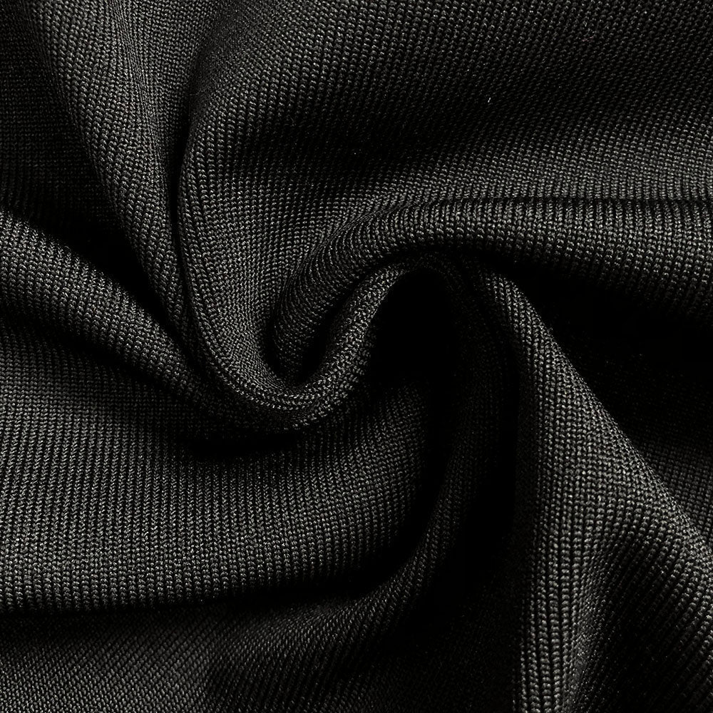 Elegant Black Amber Embellished Bandage Gown - Perfect for Evening Parties, Prom, and Formal Events