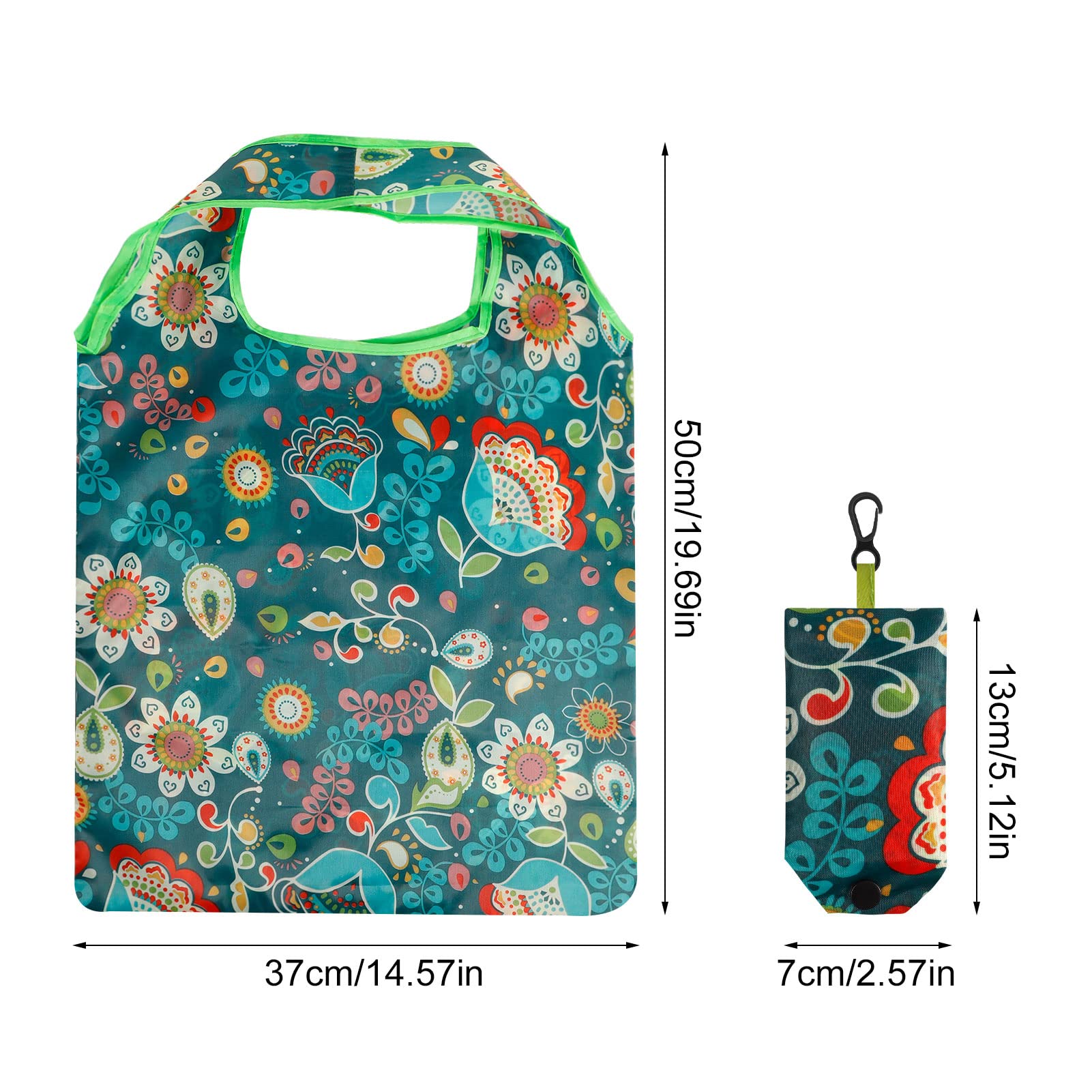 QINREN 4-Pack Reusable Foldable Grocery Bags - Eco-Friendly Washable Shopping Totes with Pouch for Daily Use, Groceries & Travel | Perfect for Supermarket, Farmers Market & Beach Trips