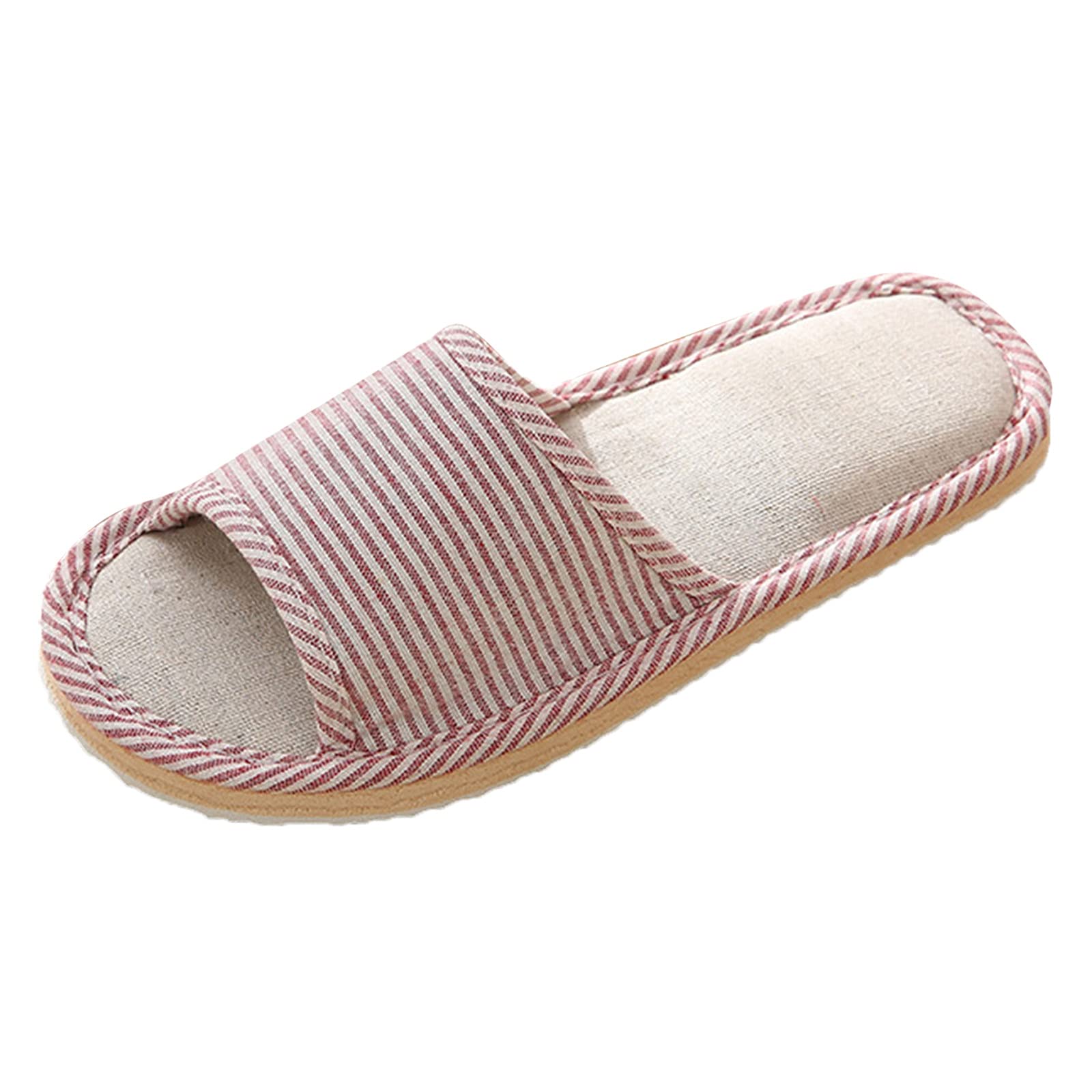 Women's Cotton Linen Slippers - Soft Indoor House Slippers with Cross Band Design for Home, Spa & Relaxation | Cozy Comfort for Lounge & Bedroom
