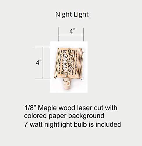 Handcrafted Paw Print Maple Wood Night Light - Made in Vermont USA - Perfect for Bedrooms, Nurseries & Pet Lovers