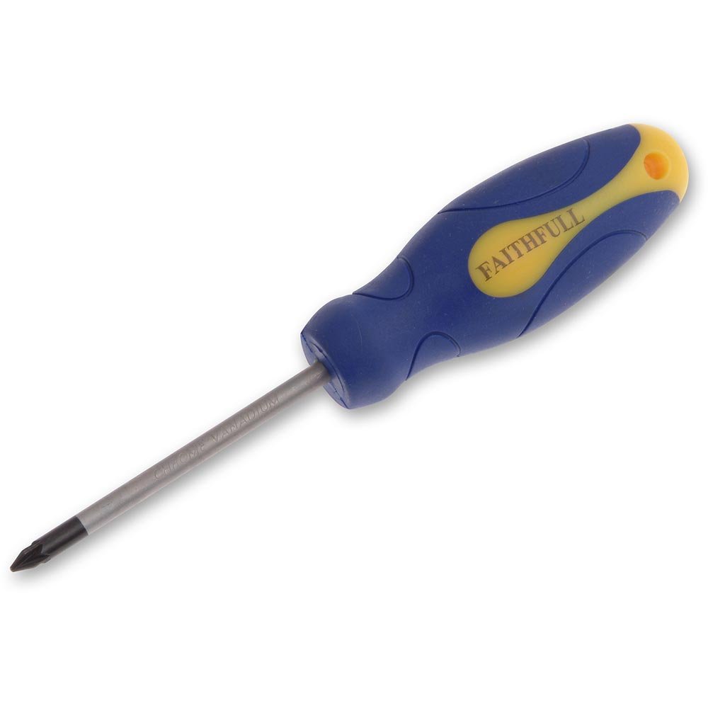 Premium Soft Grip Screwdriver with Pozidriv PZ1 Tip (75mm) - Ergonomic Hand Tool for Electronics, Furniture Assembly & DIY Home Repairs