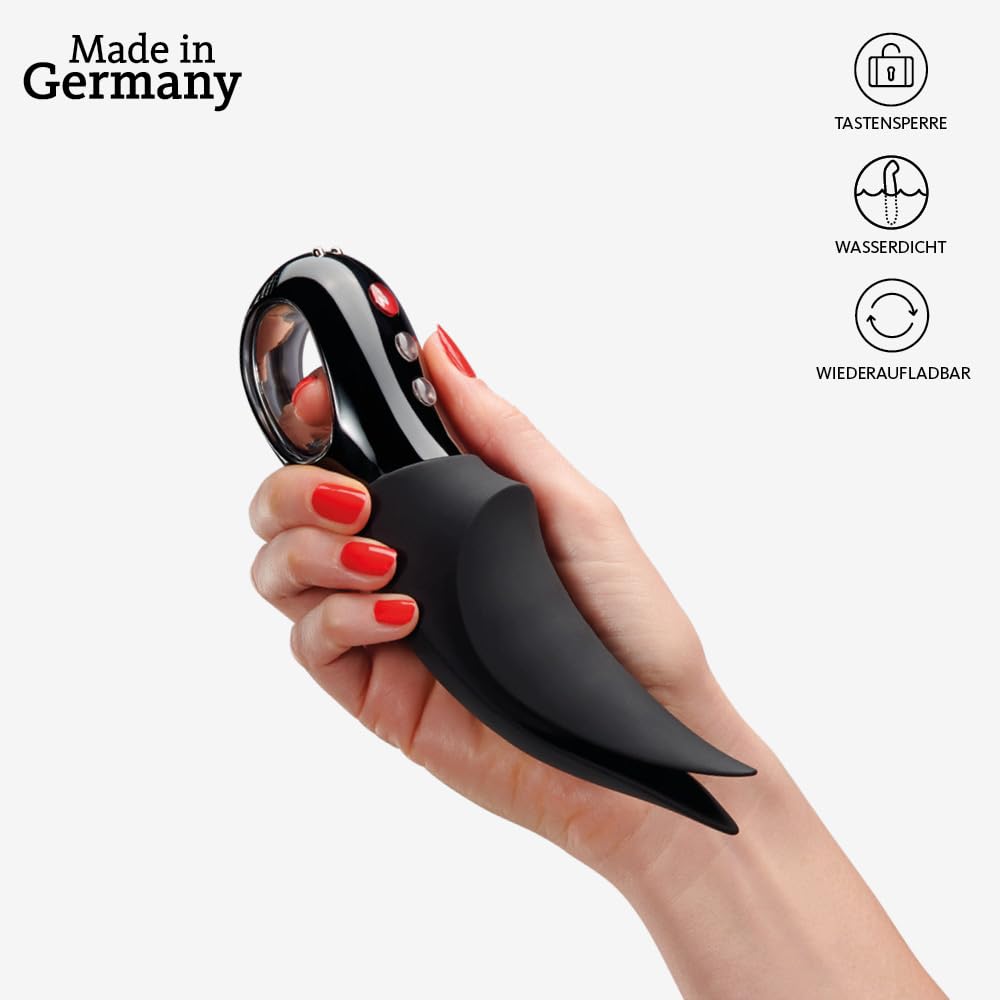 Premium Rechargeable Silicone Vibrator - FUN FACTORY G5 Series Luxury Dildo for Women & Men | Waterproof Adult Sex Toy for Couples & Solo Play | Perfect for Romantic Nights & Self-Care Moments (Volta Black)