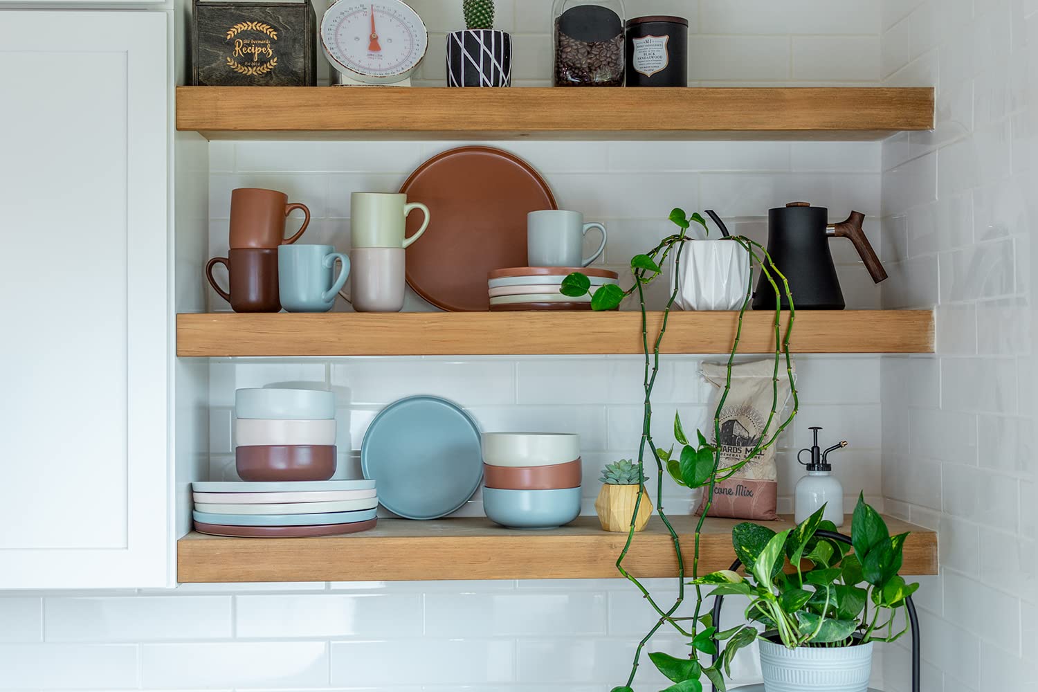Modern Flat Dinnerware Set of 4 - 15oz Terracotta Coffee Mugs for Kitchen & Dining | Rustic Ceramic Cups for Home, Office, or Restaurant Use