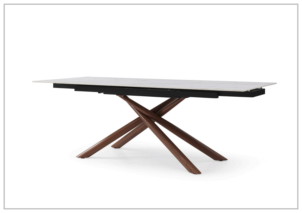 Extendable Dining Table with Ceramic Top - Gio Italia Modern Expandable Kitchen Table for Small Spaces | Perfect for Apartments, Dining Rooms & Entertaining Guests