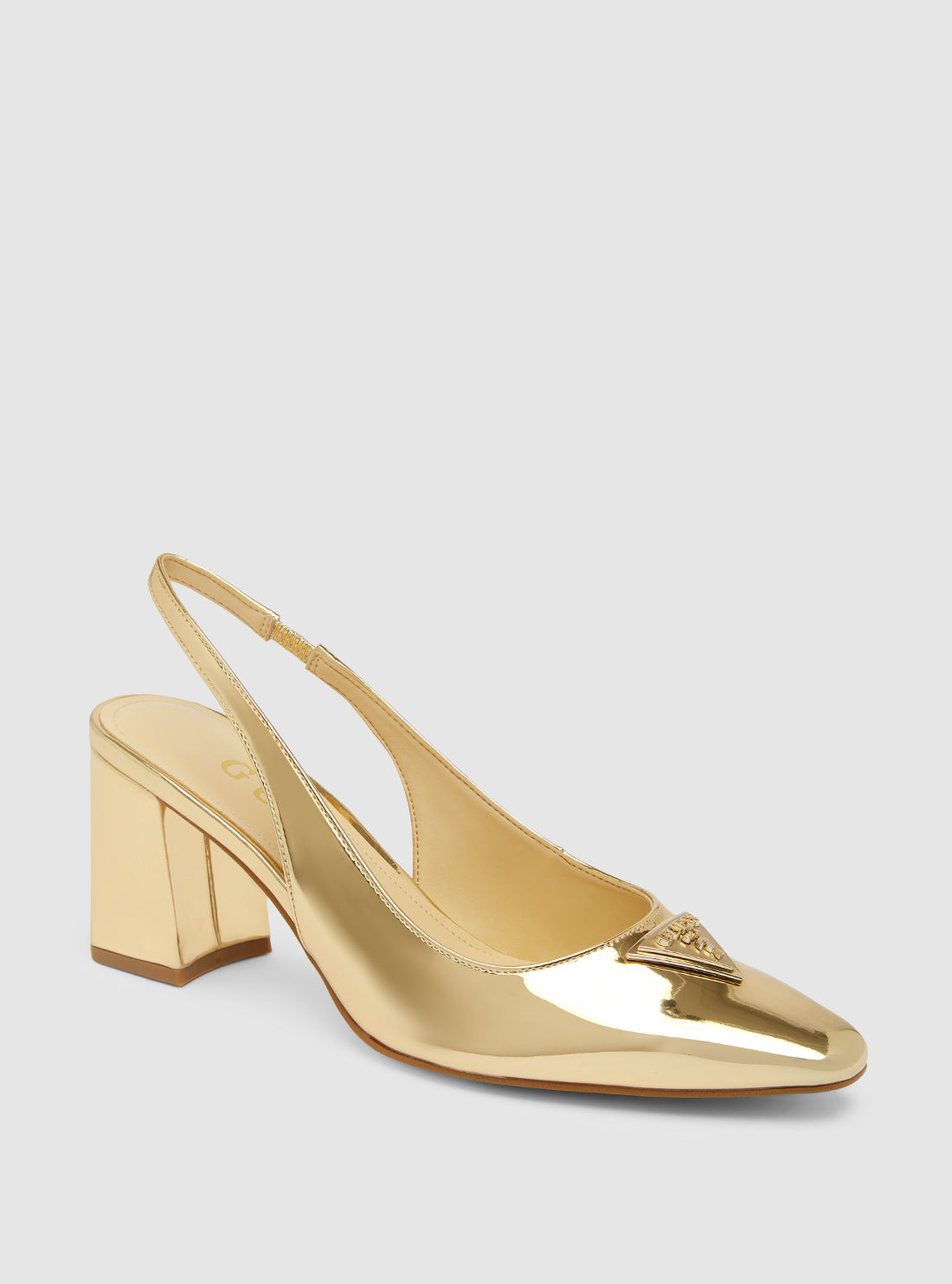 Gold Valinda Block Heel Sandals for Women - Comfortable Mid Heel Dress Shoes for Wedding, Party & Office Wear