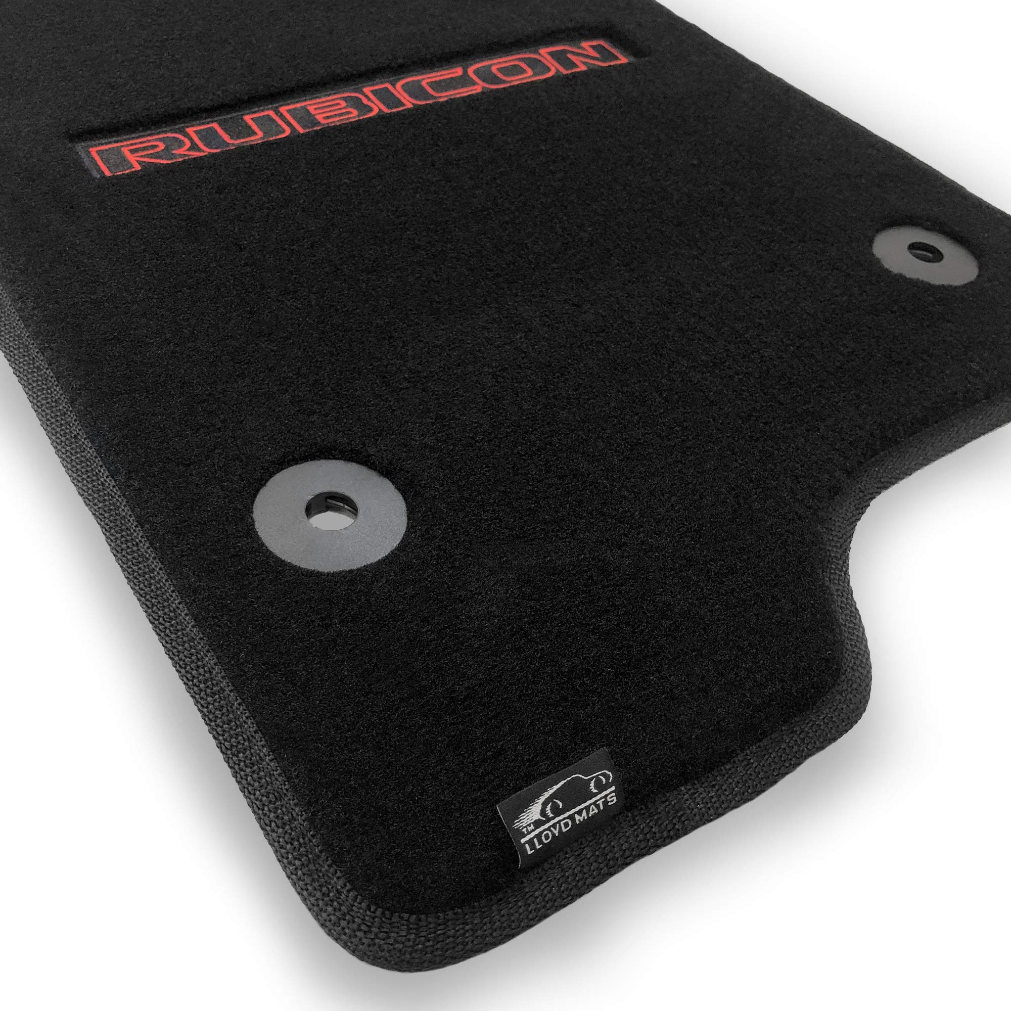 Premium Custom-Fit Carpeted Floor Mats for Jeep Wrangler JL Unlimited 2018-2024 | Luxury Car Floor Liners with Rubicon Logo (4-Piece Set, Black) - Perfect for Off-Road Adventures & Daily Commutes