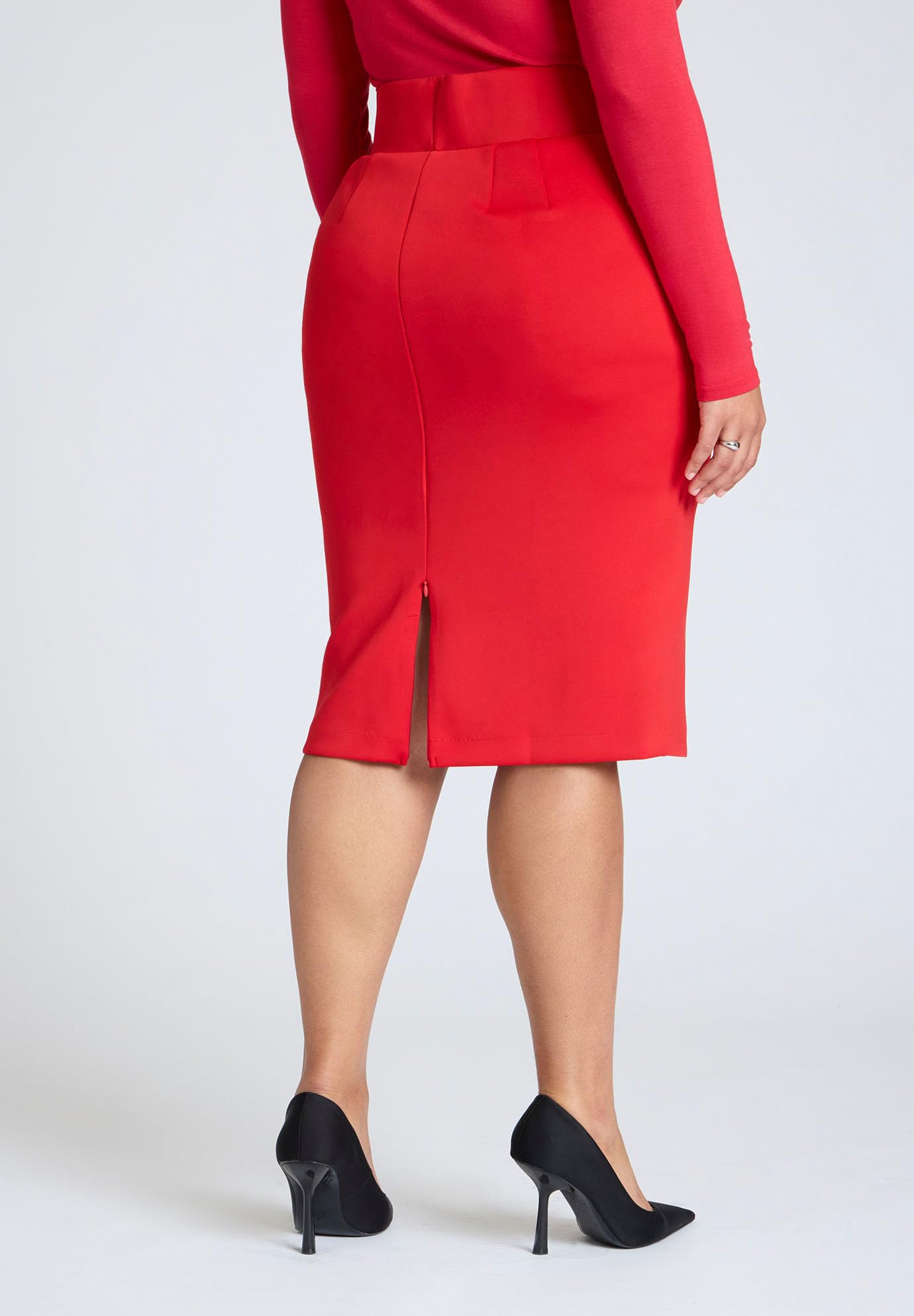 ELOQUII Plus Size Neoprene Pencil Skirt for Women | Office & Party Wear