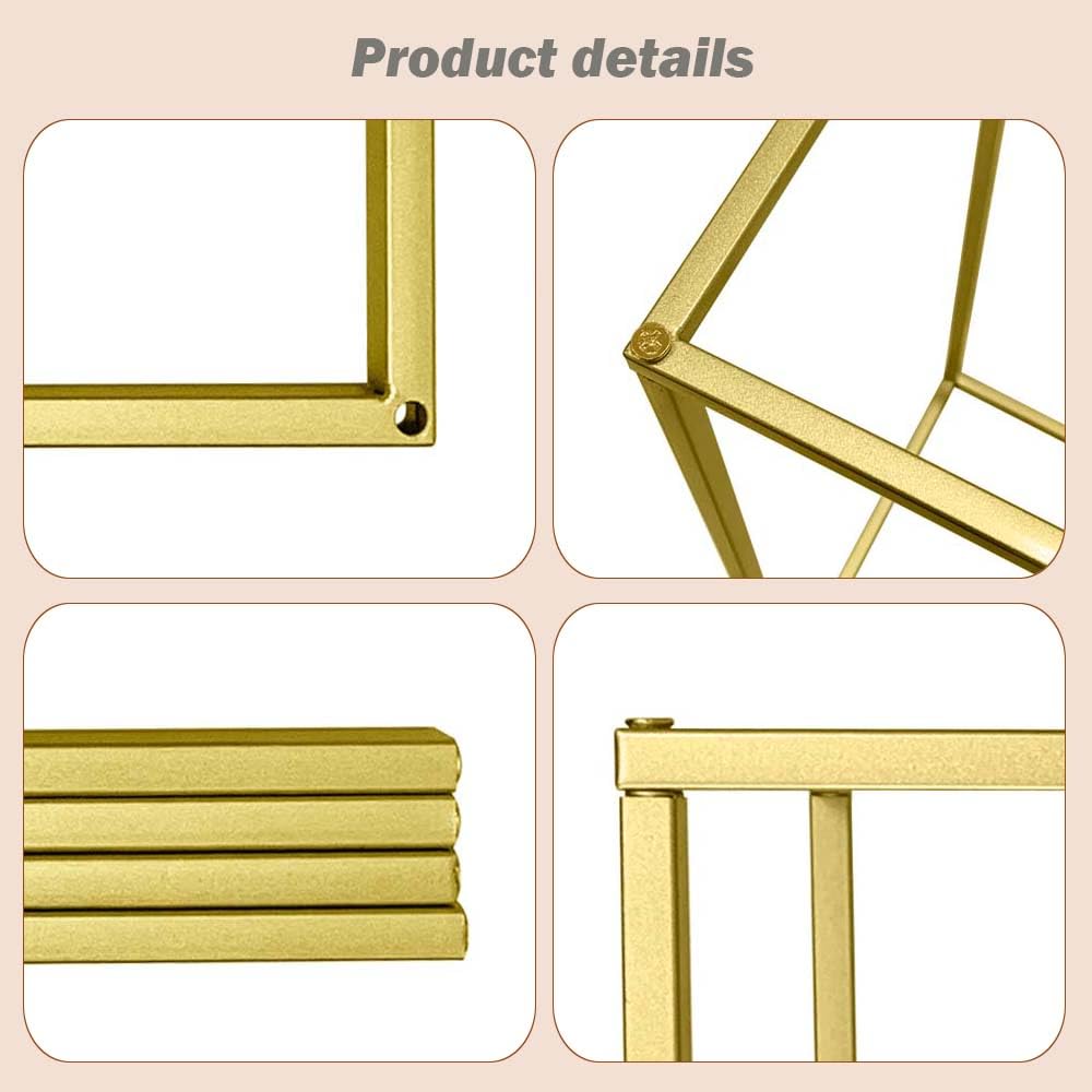 23.6 Inch 10-Piece Gold Metal Column Vases - Elegant Wedding Table Centerpieces, Floral Stands for Parties, Events & Home Decor - Perfect for Weddings, Banquets, and Special Occasions