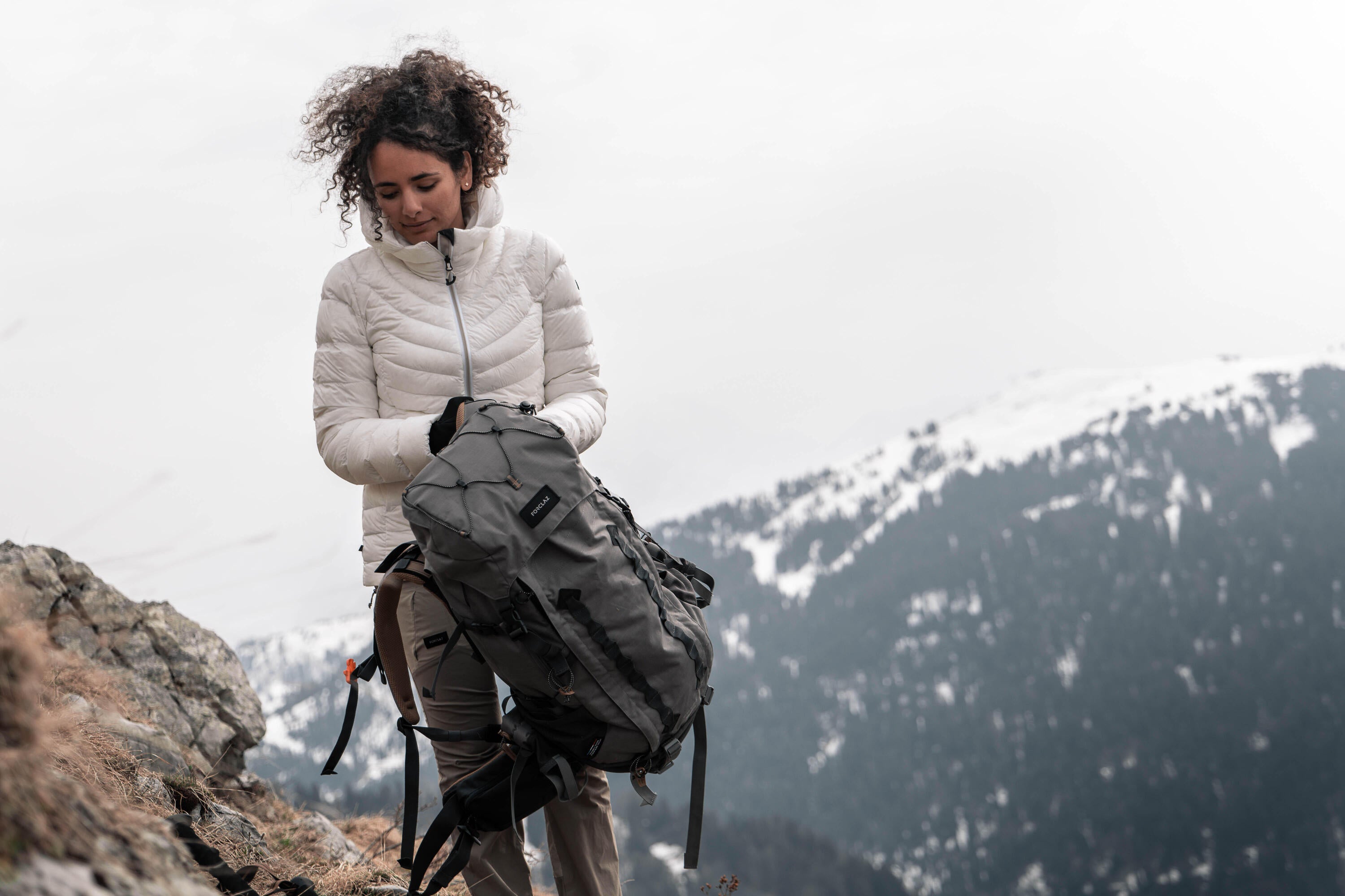 Forclaz Women's MT500 Hooded Down Puffer Jacket - Lightweight Winter Coat, Waterproof Windproof Insulated Jacket for Hiking, Skiing & Outdoor Activities