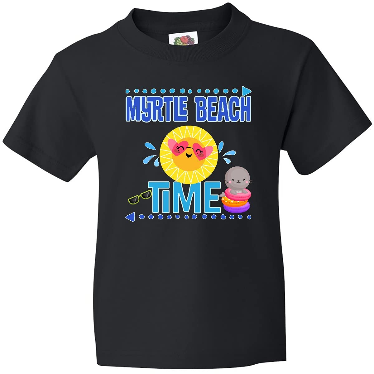 Inktastic Myrtle Beach Vacation Time Youth T-Shirt - Comfortable Kids Travel Shirt for Beach Trips, Family Vacations & Summer Outings