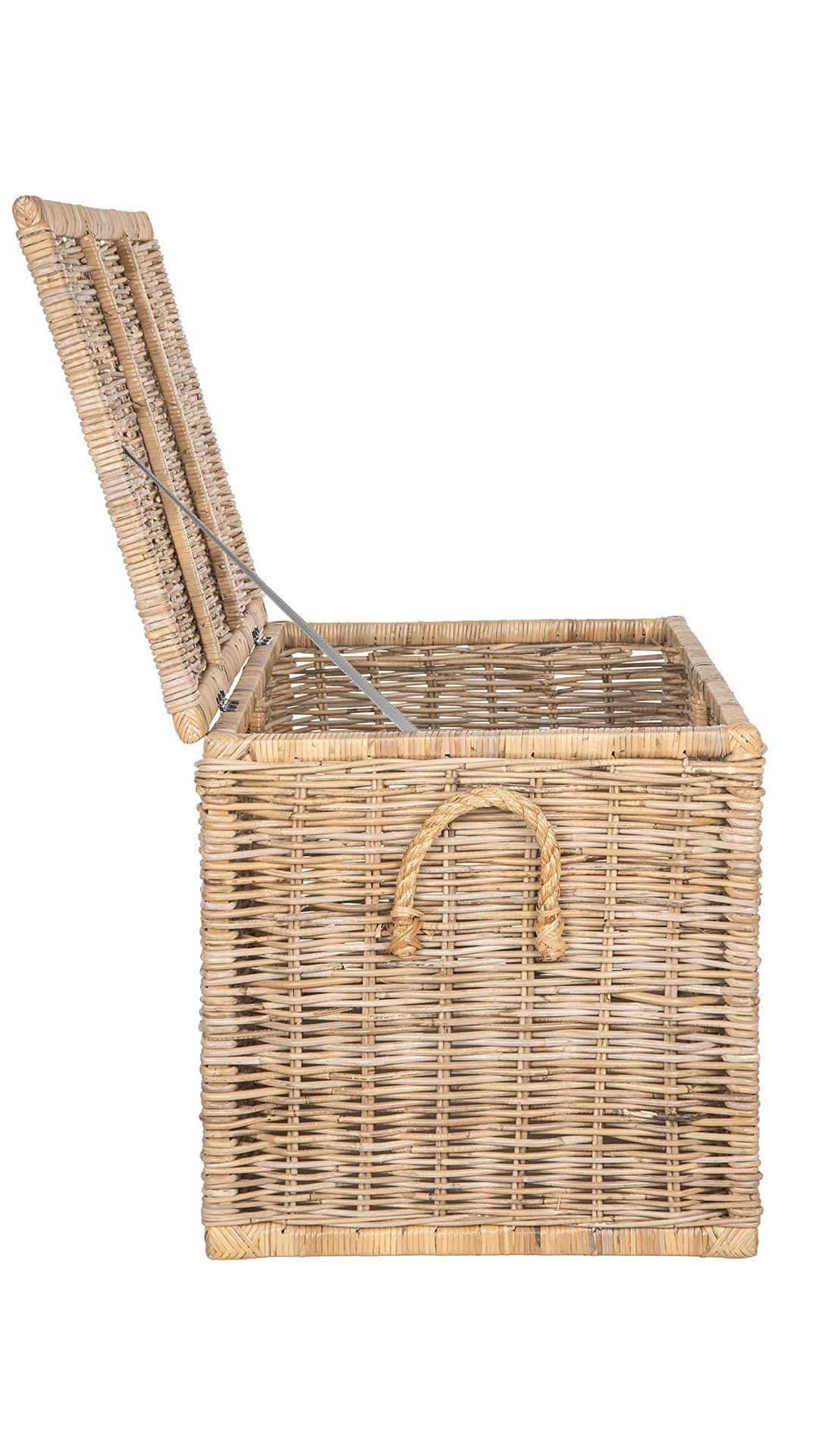 Kouboo Large Rattan Storage Trunk with Lid - Woven Decorative Basket for Blankets, Toys & Home Organization - Perfect for Living Room, Bedroom & Nursery Storage