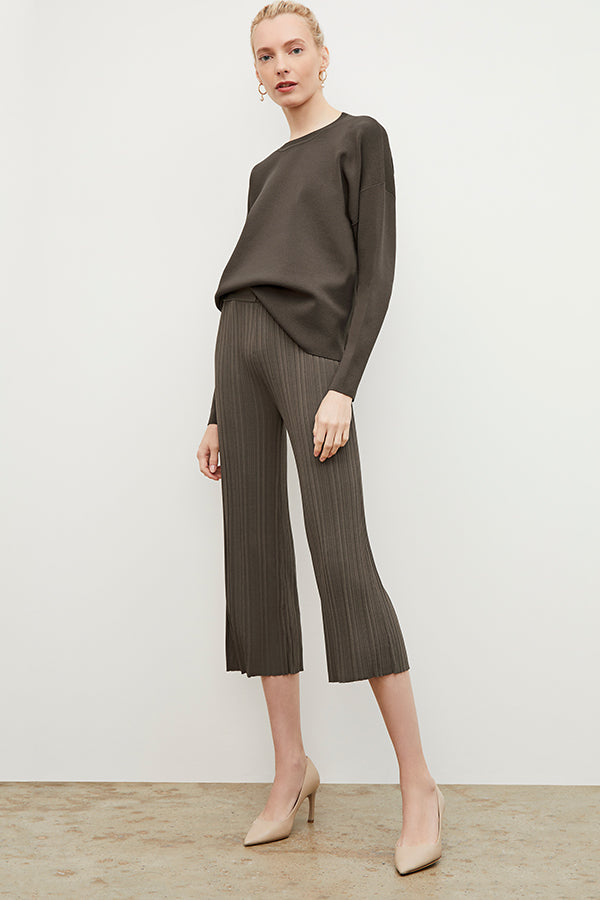 Marijane Textured Knit Pants in Light Ash - Comfortable High-Waisted Lounge Pants for Women - Perfect for Yoga, Home Wear, and Relaxation