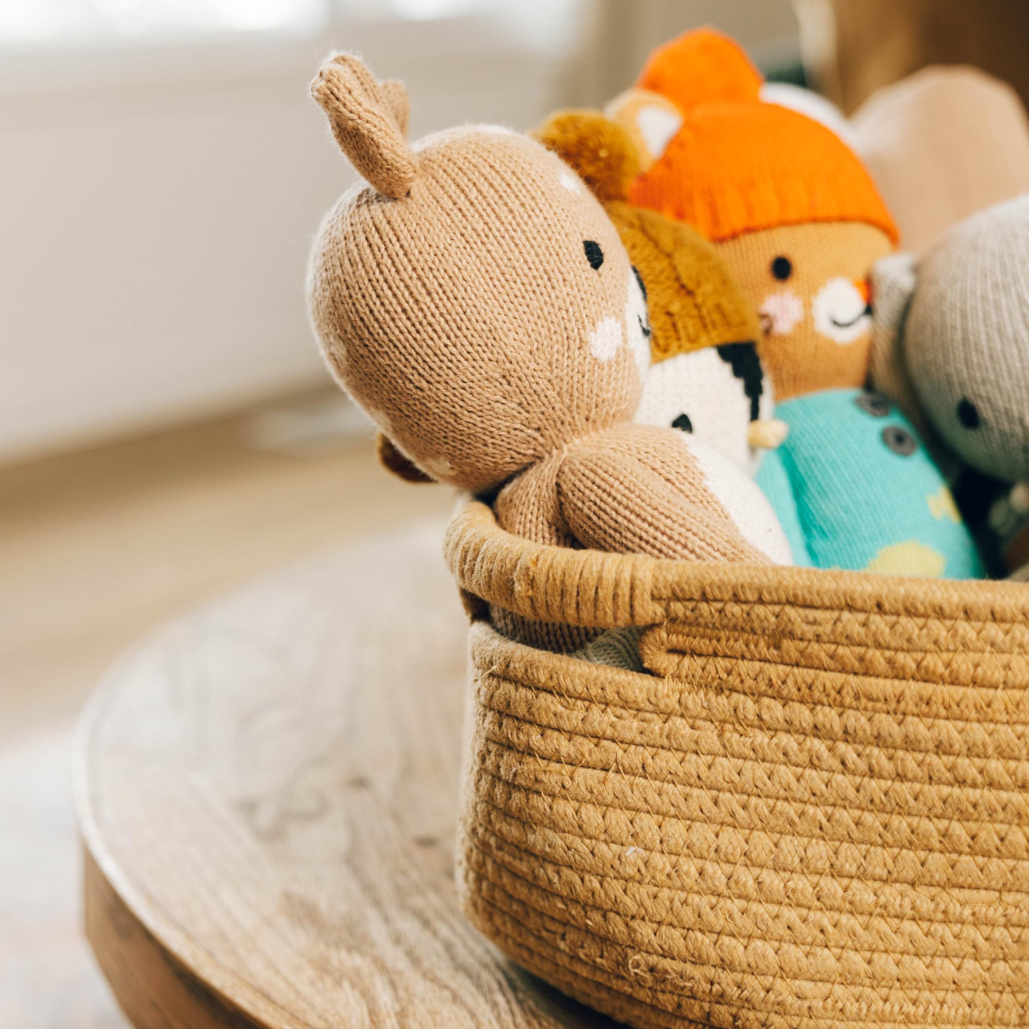3-Pack Woven Storage Baskets with Handles - Medium Cotton Rope Wicker Bins for Blankets, Toys & Home Organization | Perfect for Living Room Shelves, Bedroom Closets & Nursery Storage