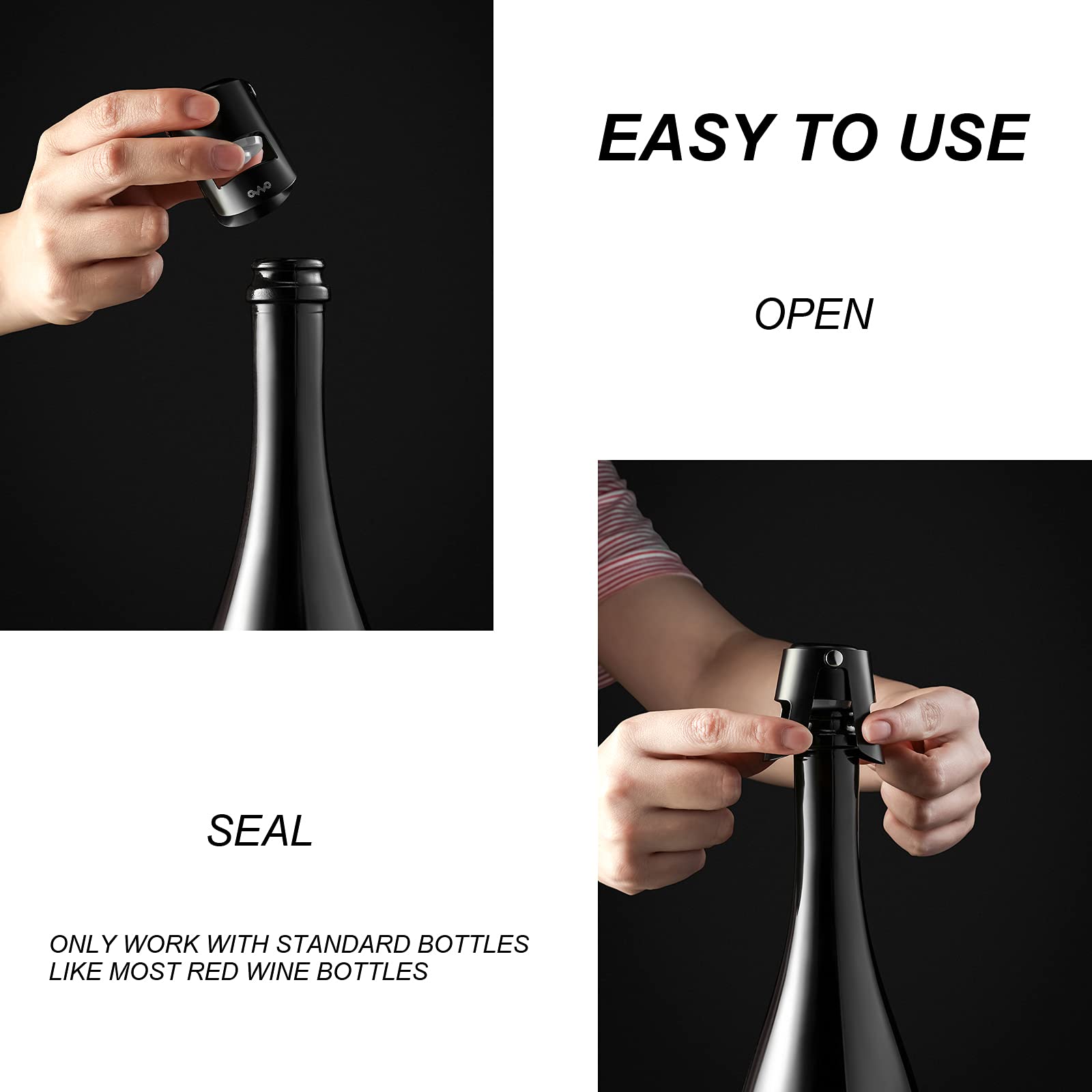 Premium Stainless Steel Champagne Stopper with Food-Grade Silicone - 3 Pack Reusable Vacuum Seal Wine Bottle Plug for Preserving Bubbles | Perfect for Parties, Weddings, Christmas Gifts & Home Entertaining