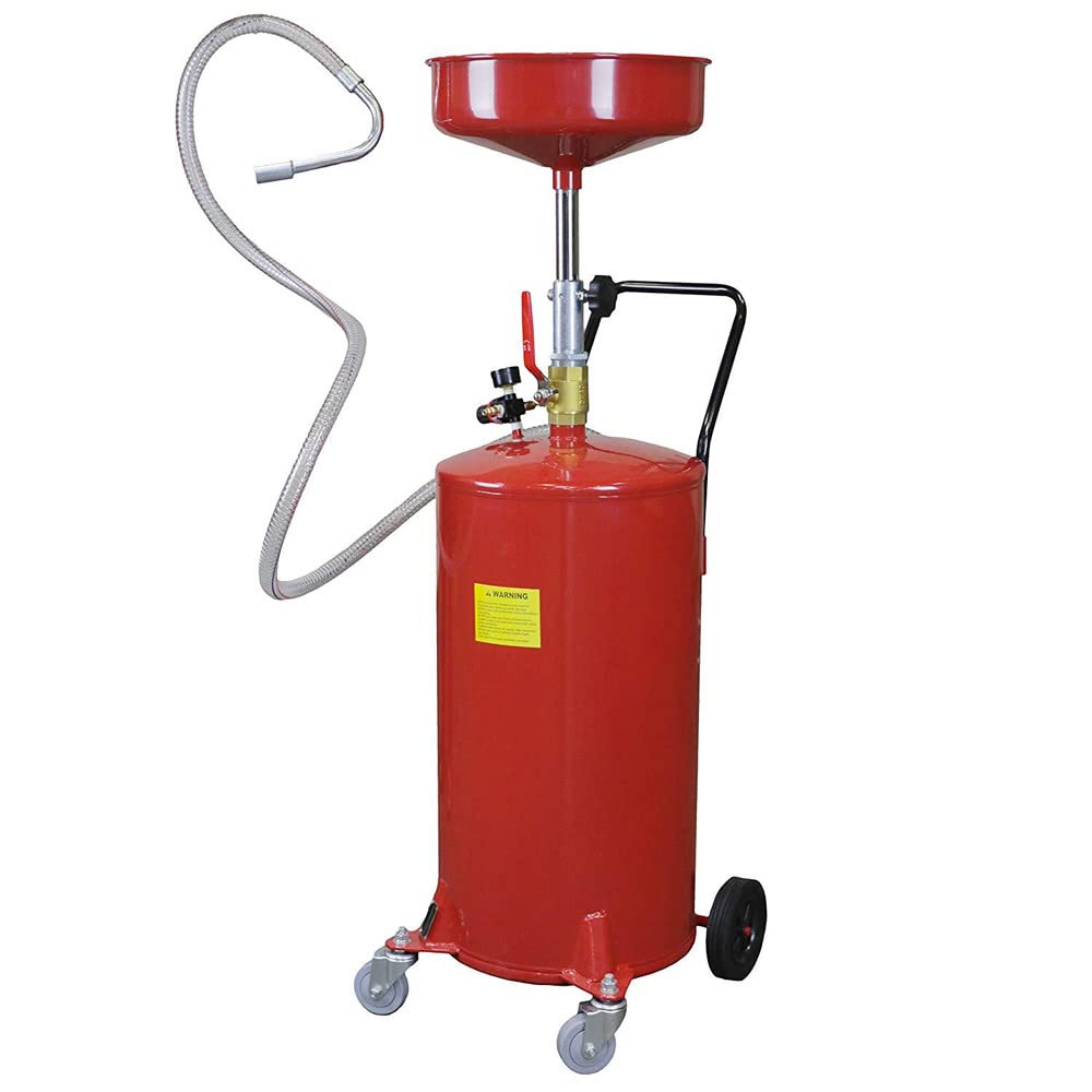 Prolinemax HD 20 Gallon Air Operated Oil Drain Tank with Wheels & Hose - Heavy Duty Waste Oil Drainage System for Automotive Shops, Garages, and DIY Mechanics