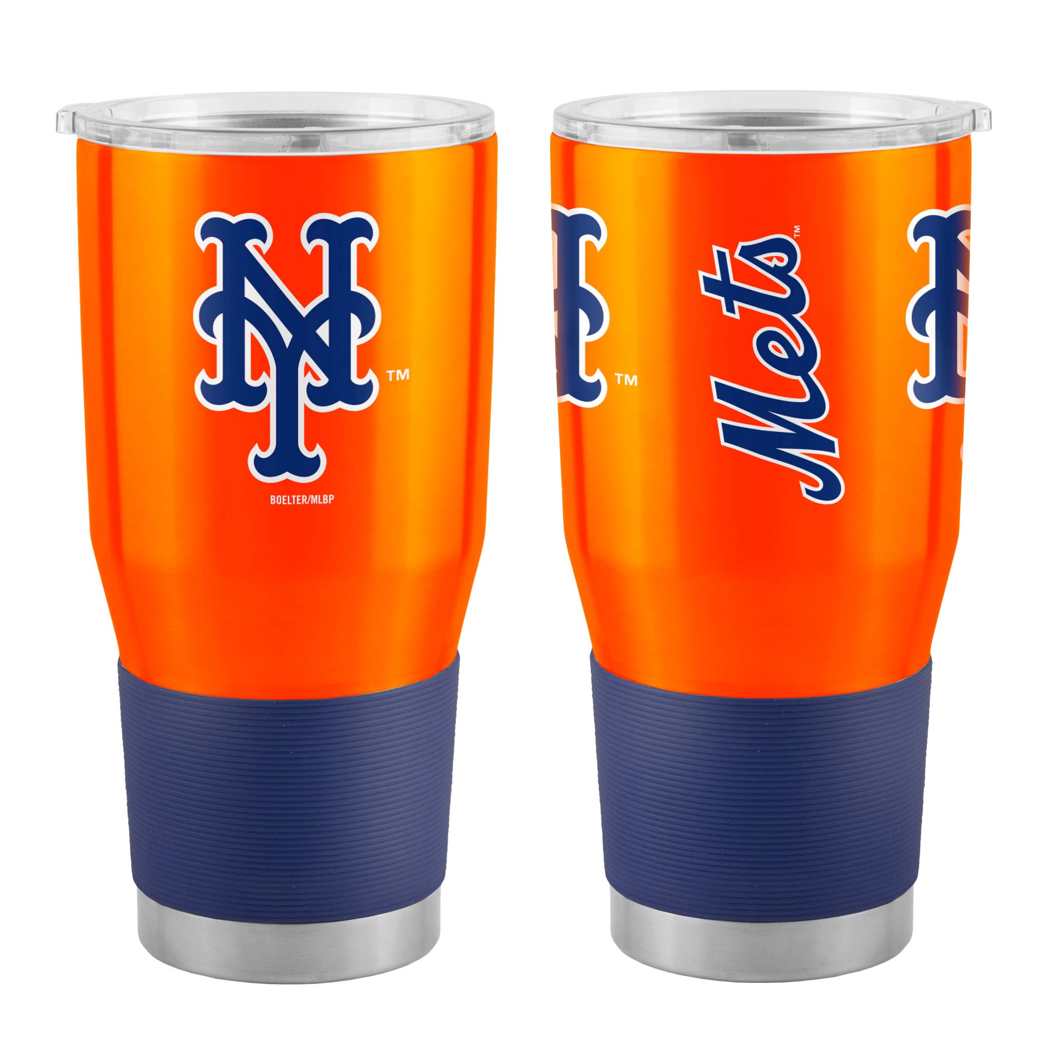 New York Mets MLB 30oz Insulated Stainless Steel Tumbler with Lid & Straw - Double Wall Vacuum Insulated Cup for Hot & Cold Drinks - Perfect for Baseball Games, Tailgating, Office & Outdoor Activities