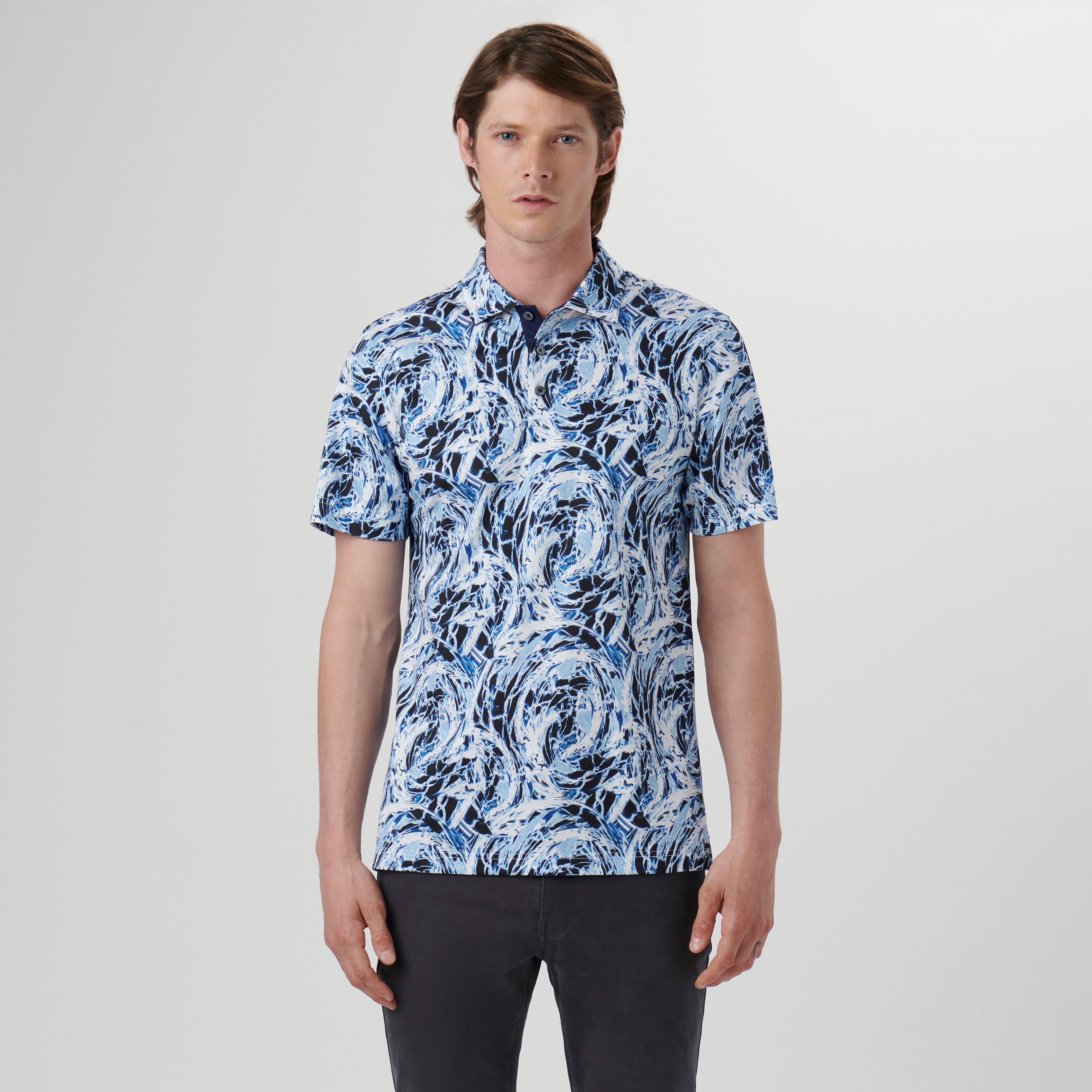Hendrix Abstract Print Polo Shirt for Men - Stylish Casual Button Down Shirt with Unique Design - Perfect for Office, Party & Everyday Wear