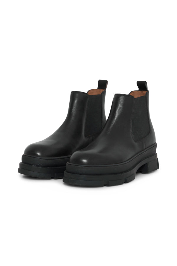 Jemma Women's Ankle Boots - Black Leather Mid Calf Booties for Fall & Winter - Stylish & Comfortable for Work, Party & Casual Outings