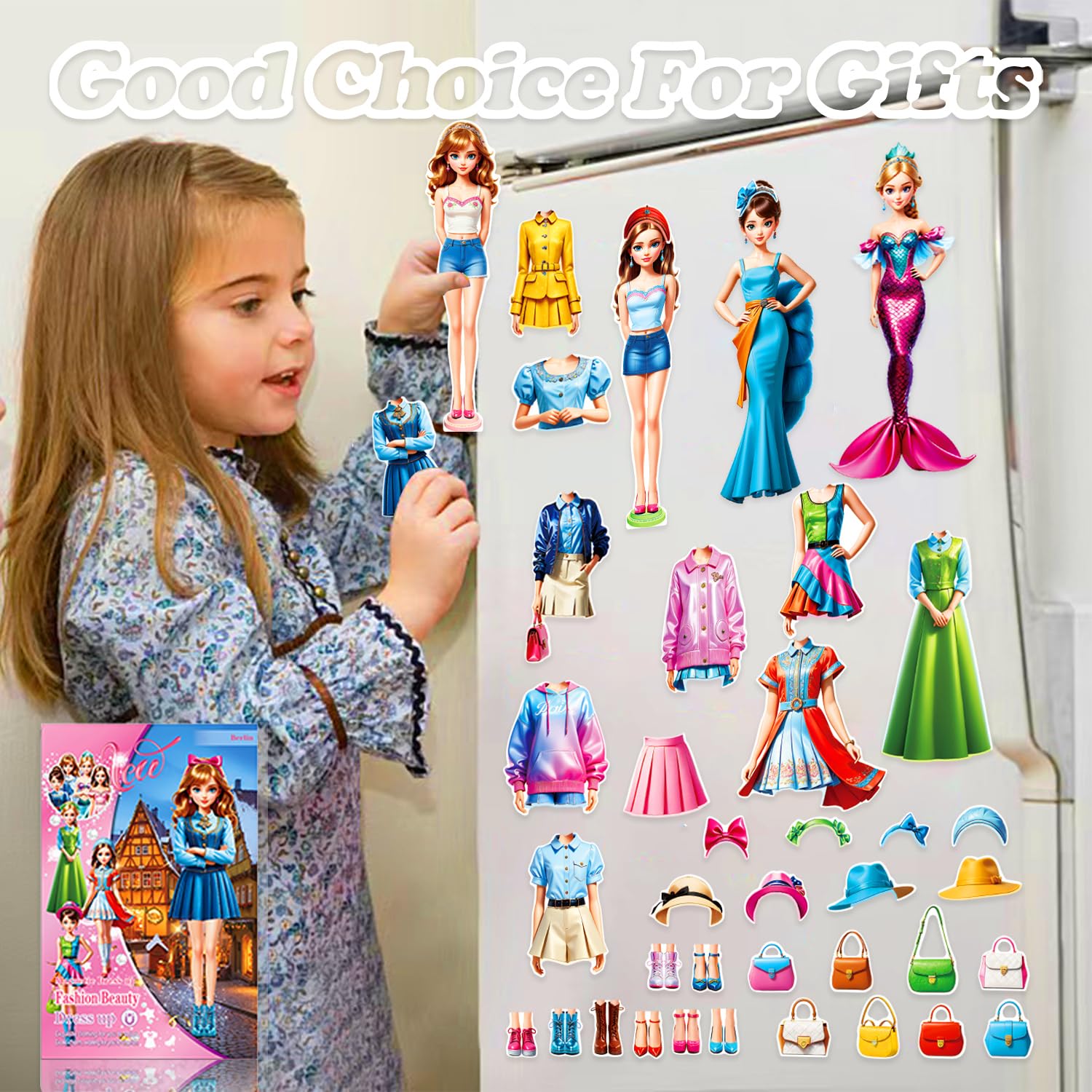 Magnetic Dress Up Doll for Girls - Travel & Learning Toy Gift