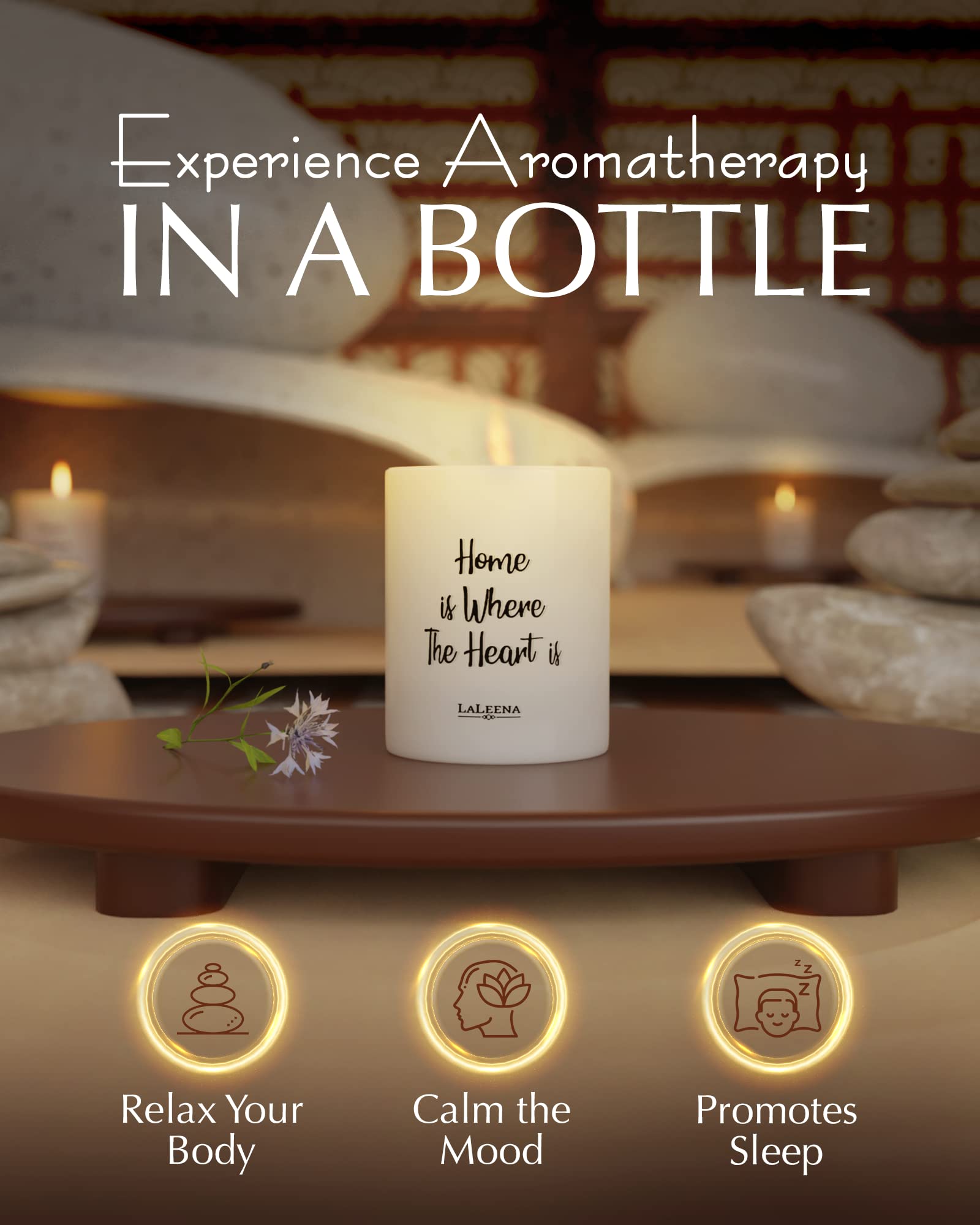LaLeena 14 Oz. Ocean Breeze Scented Candle - 100% Organic Soy Wax & Fragrance Oil in Glass Jar - Perfect Housewarming Gift for New Home - Ideal for Relaxation, Romantic Dinners & Home Decor