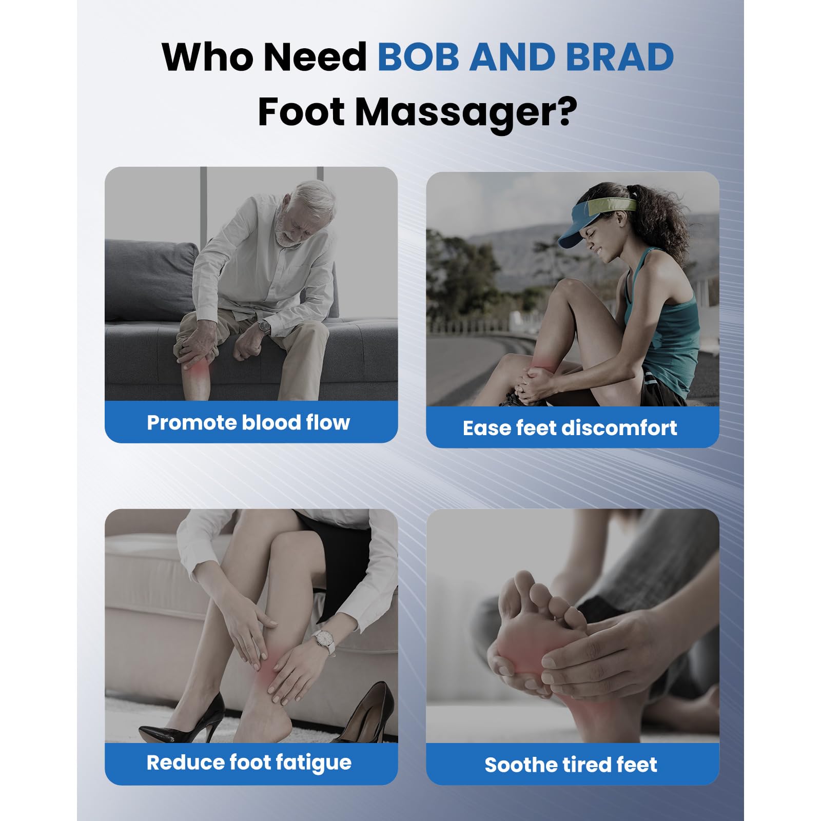 BOB AND BRAD Electric Shiatsu Foot Massager with Heat - Deep Kneading, 4 Intensity Levels, Remote Control - FSA & HSA Eligible - Relieves Plantar Fasciitis, Neuropathy Pain - Perfect for Home Relaxation & Foot Therapy After Workout or Long Day