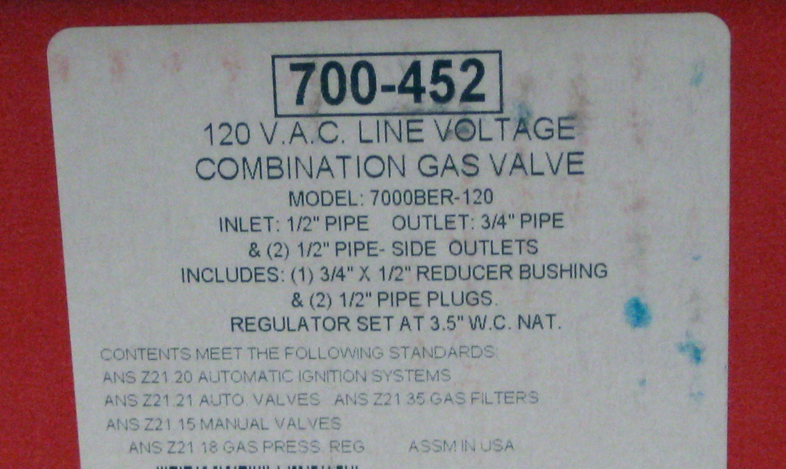 700 Series Gas Safety Valve - High-Quality Industrial Gas Control Valve for HVAC, Plumbing & Gas Appliances