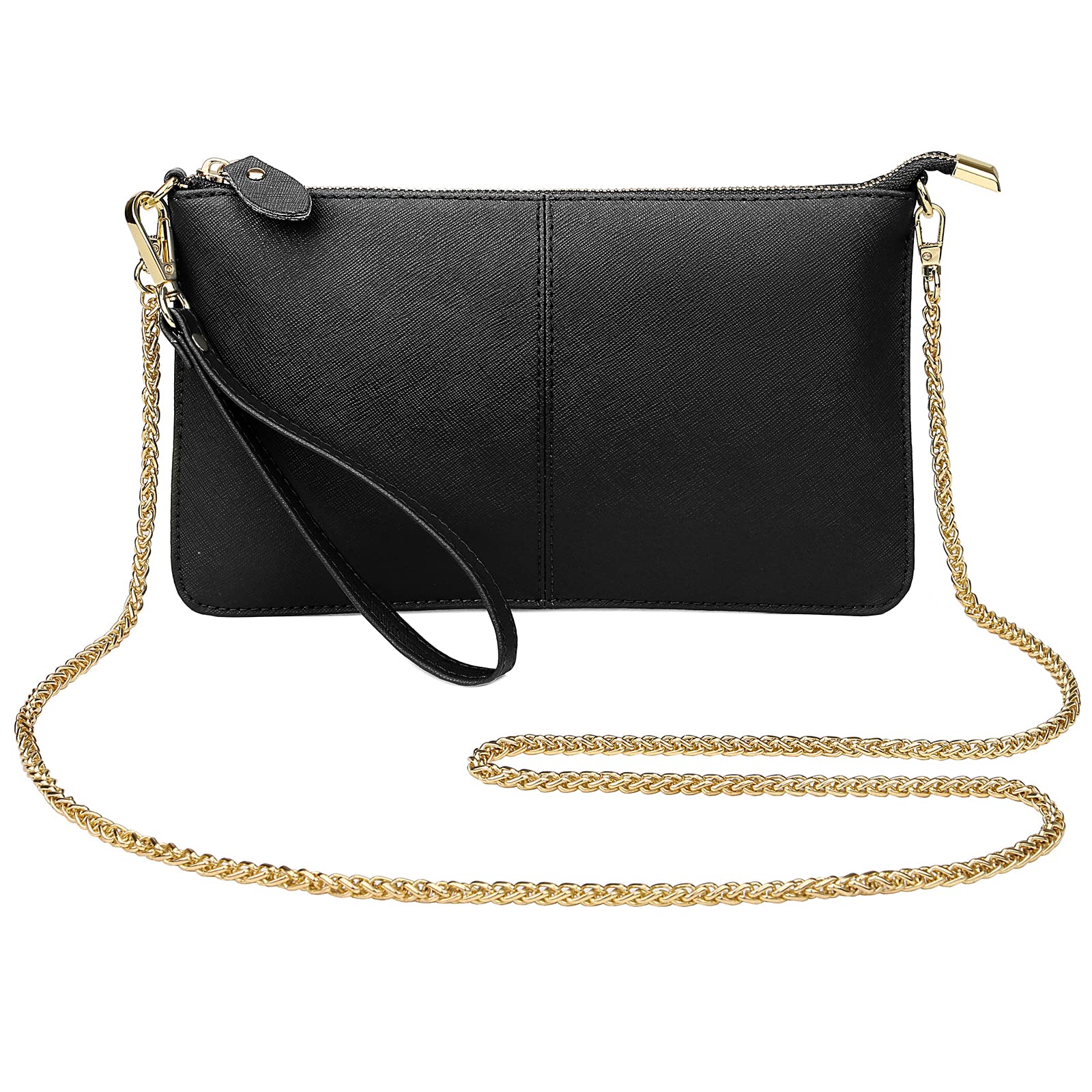 Uromee Genuine Leather Wristlet Wallet Clutch Purse for Women - Crossbody Bag with Detachable Shoulder Strap - Perfect for Parties, Travel & Everyday Use